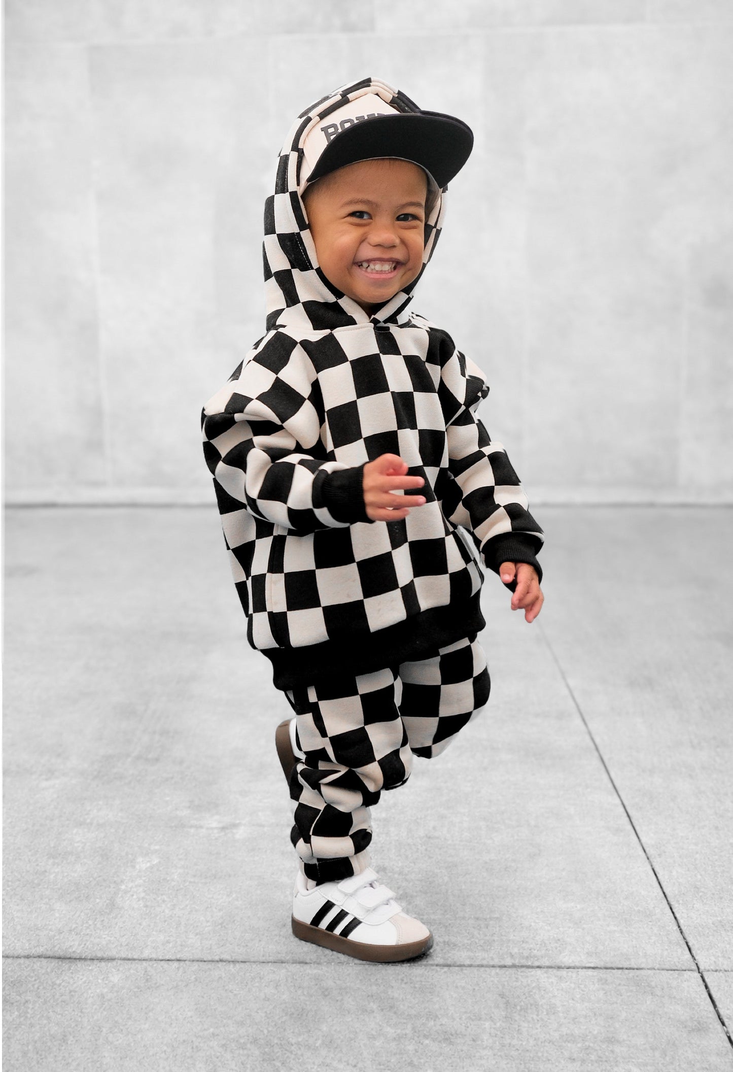 Fleece Hoodie + Sweatpants Set in Venice (Checkered)