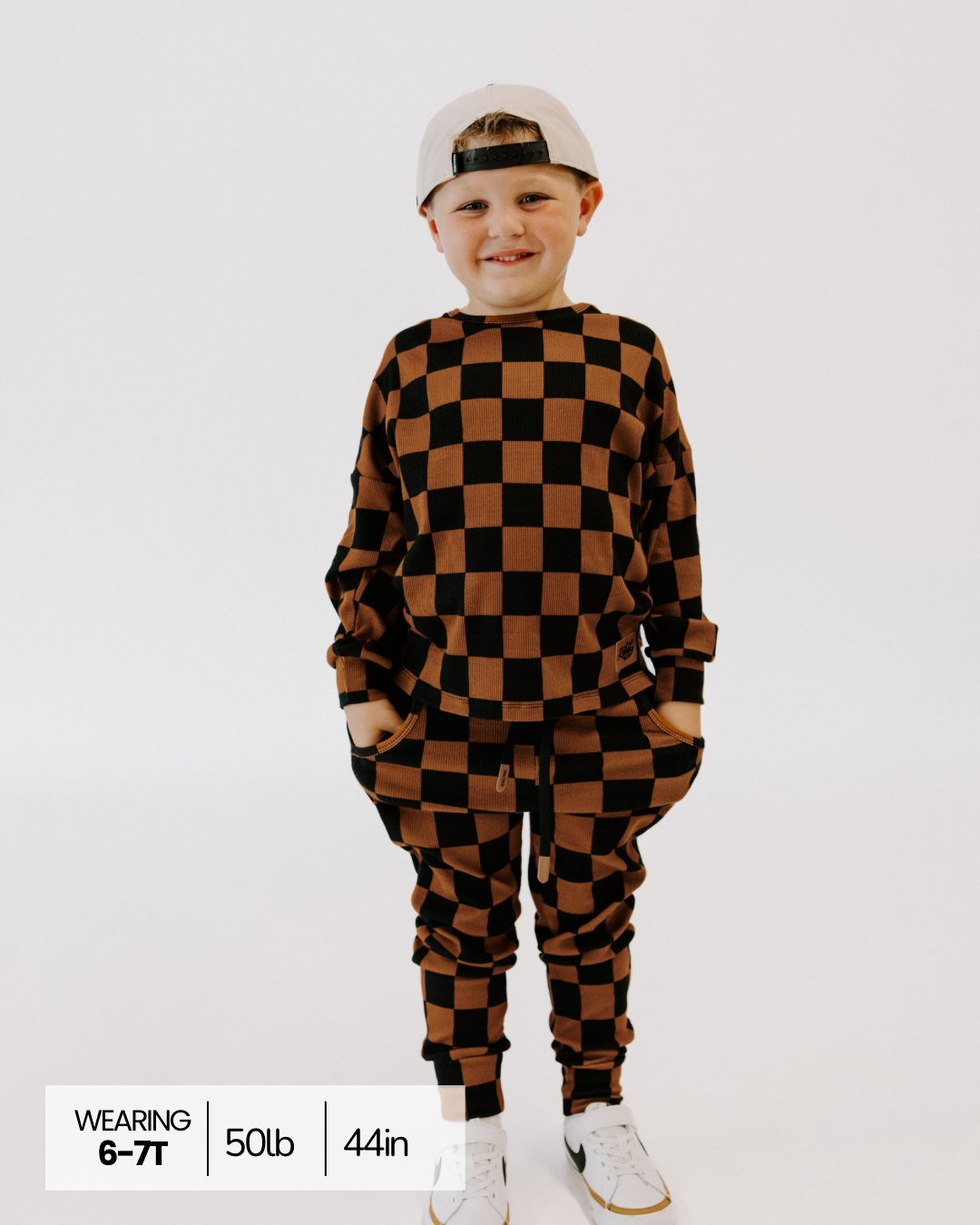 Organic Ribbed Set in Smoke + Spice