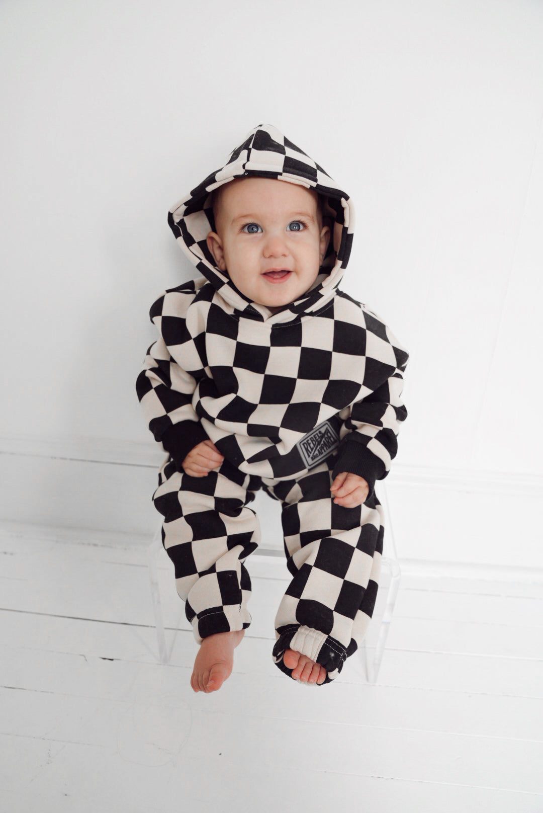 Fleece Hoodie + Sweatpants Set in Venice (Checkered)