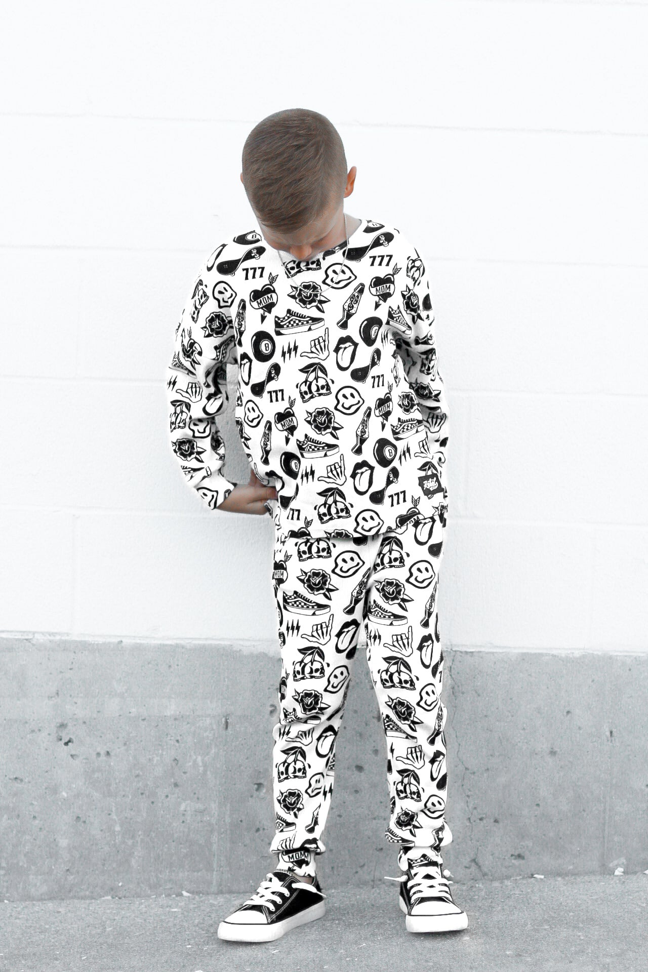 Organic Ribbed Set in Cool Kid