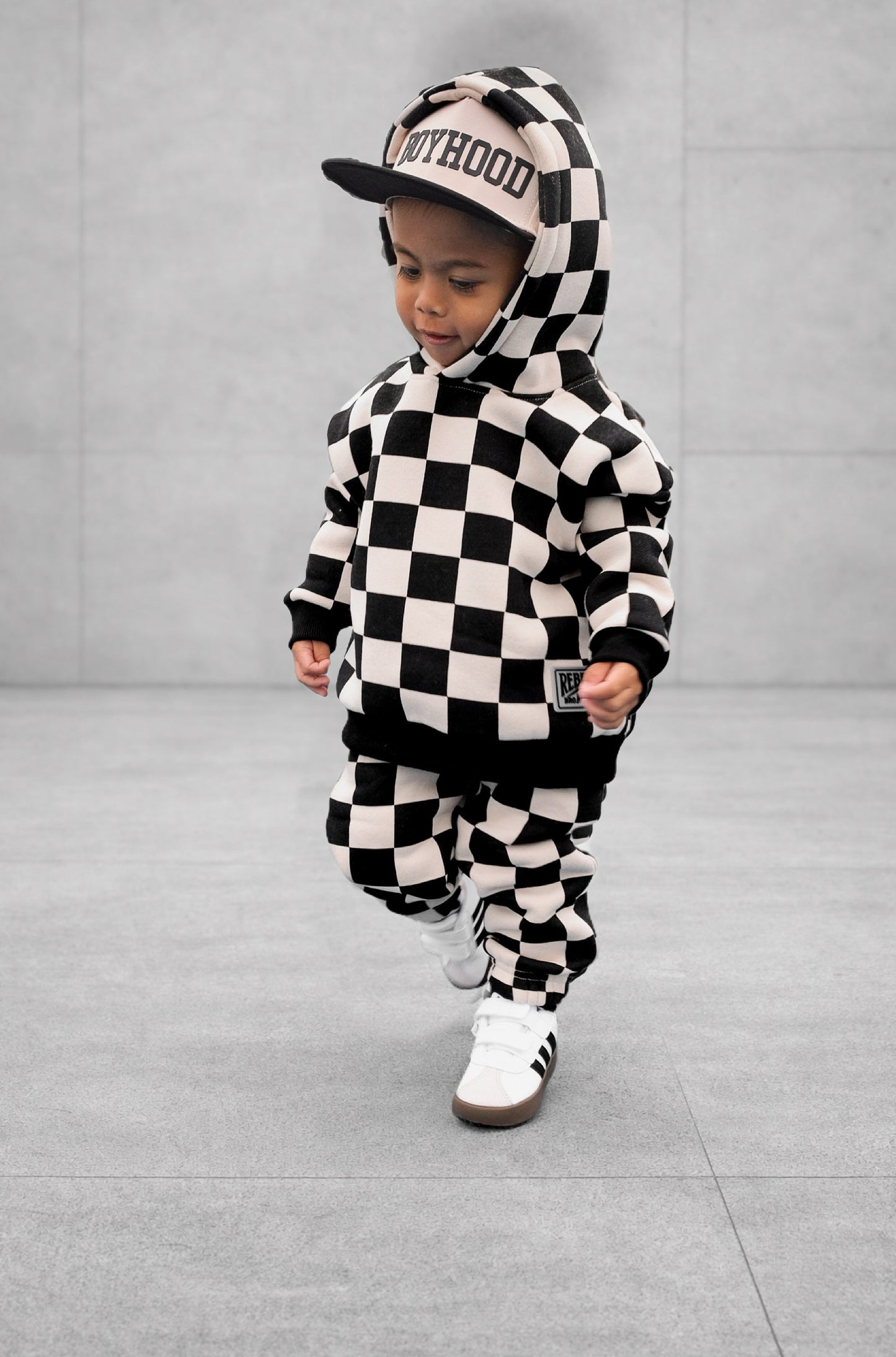 Fleece Hoodie + Sweatpants Set in Venice (Checkered)