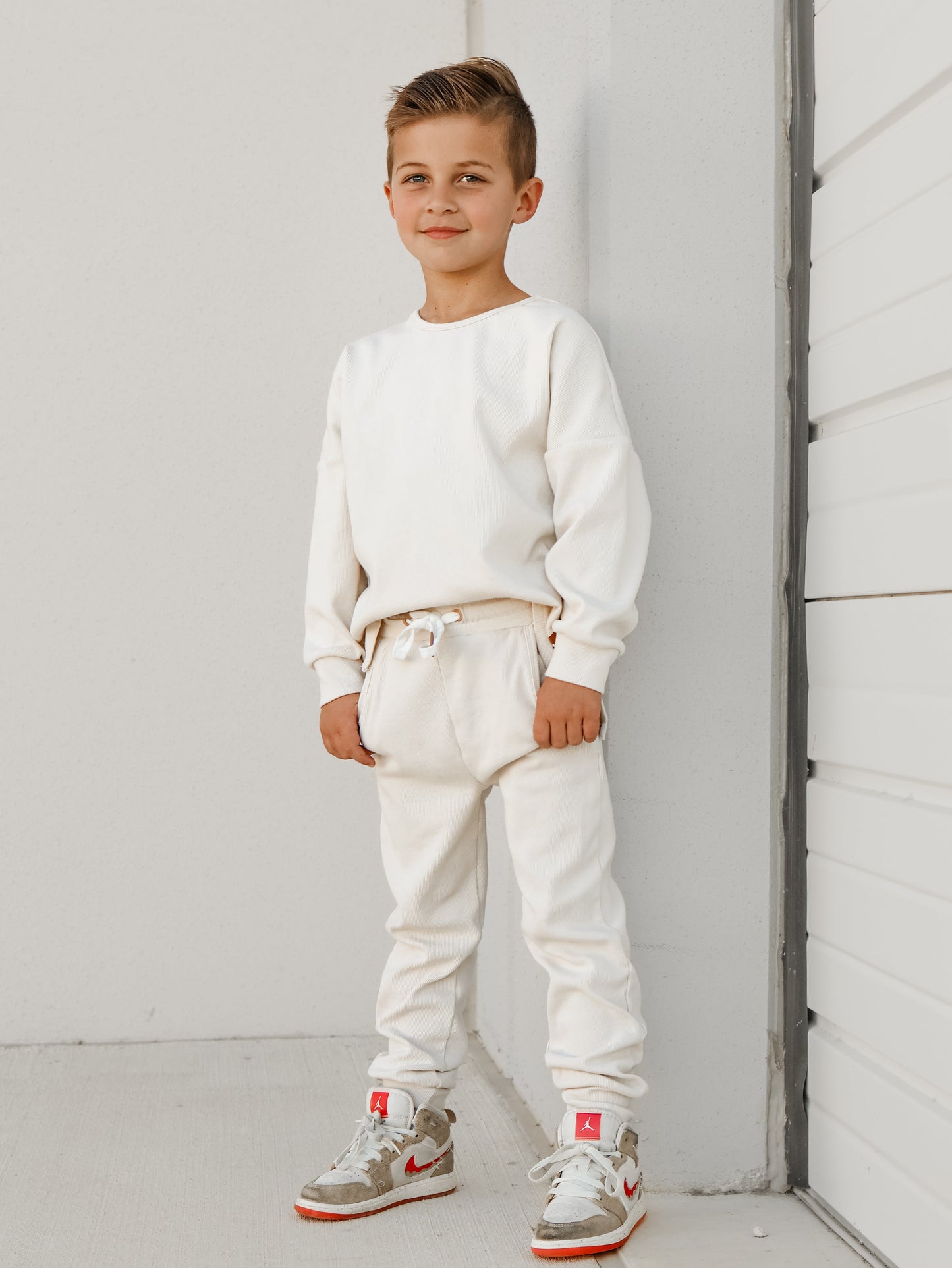 Organic Ribbed Set in Oat