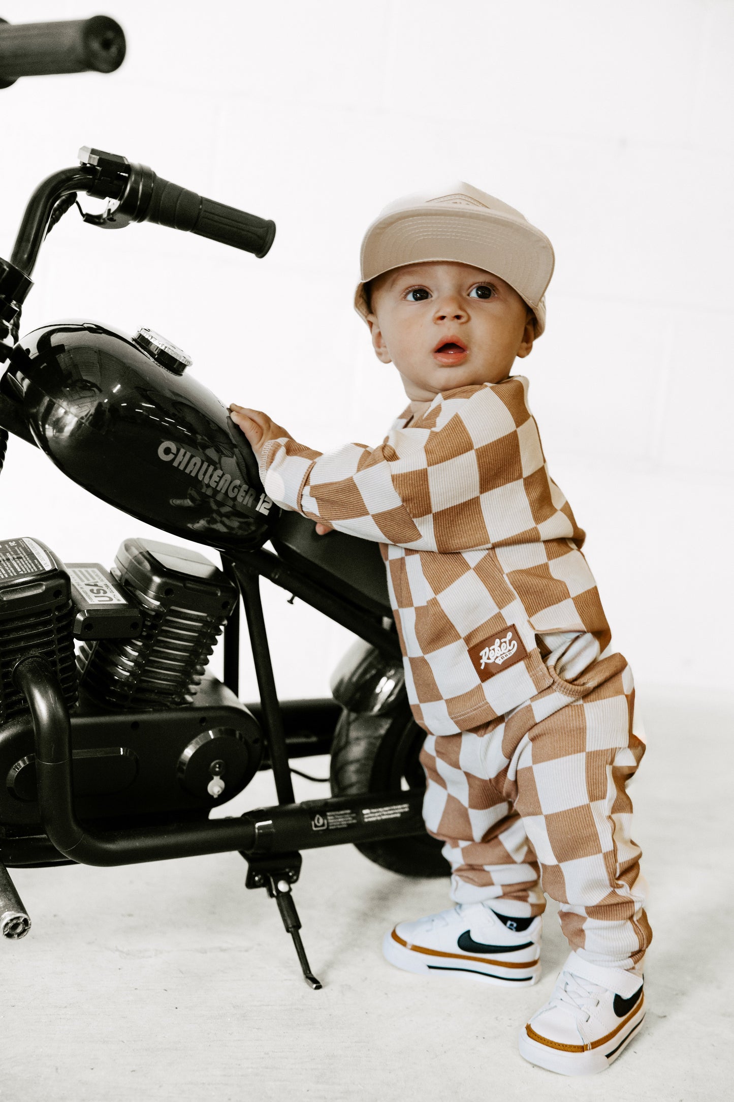 Organic Ribbed Set in Vanilla + Chestnut