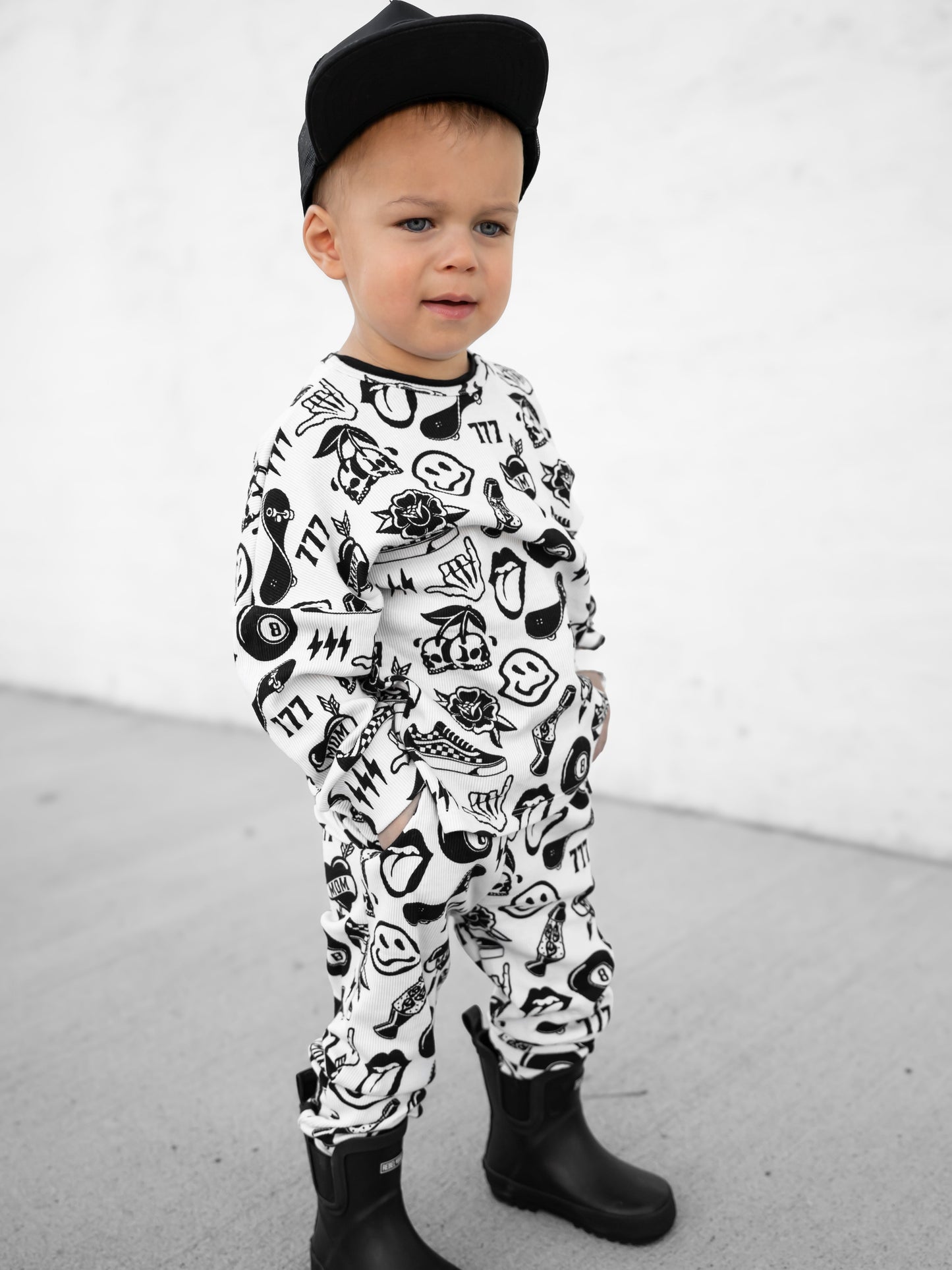 Organic Ribbed Set in Cool Kid