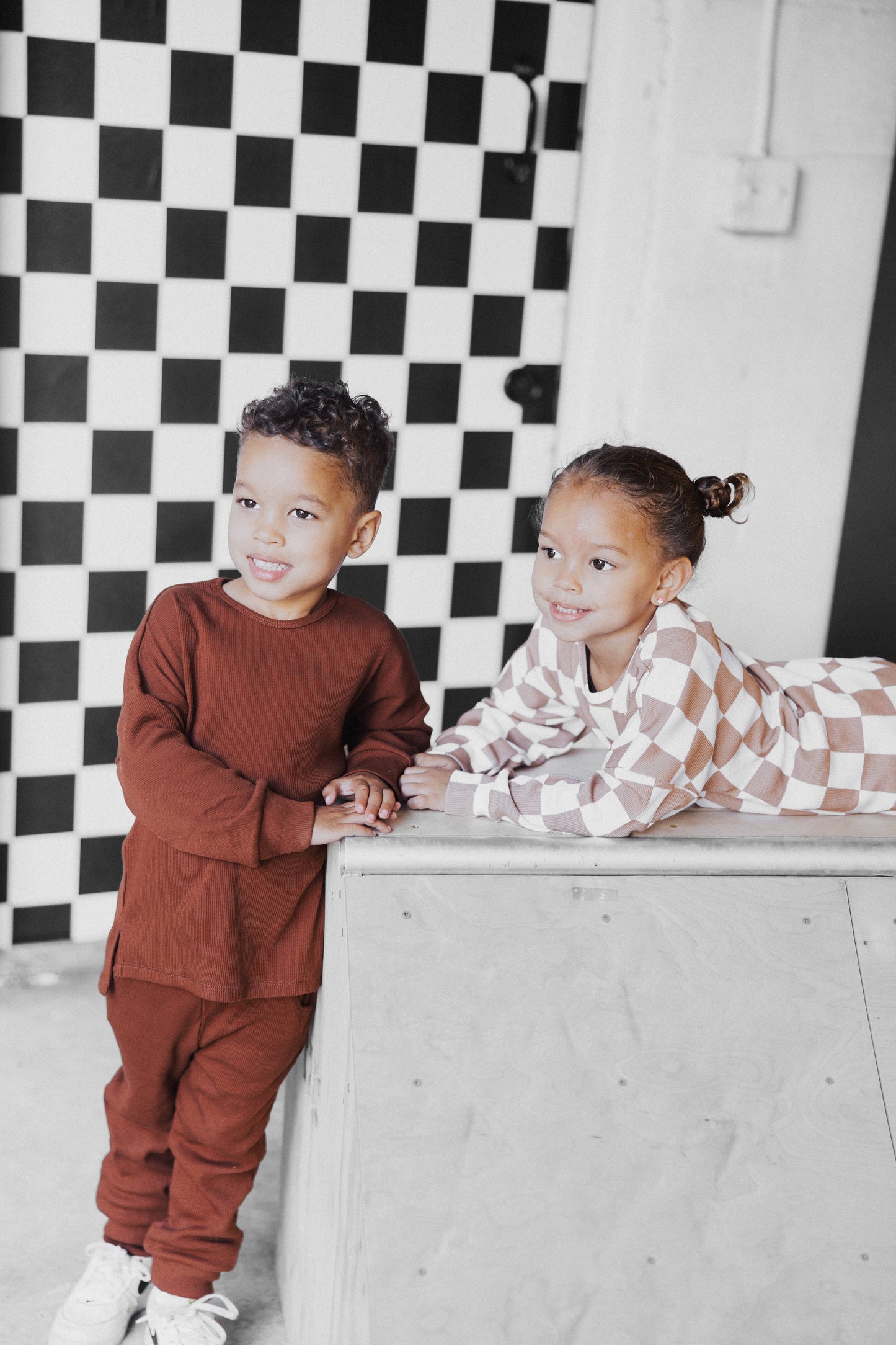 Organic Ribbed Set in Rust