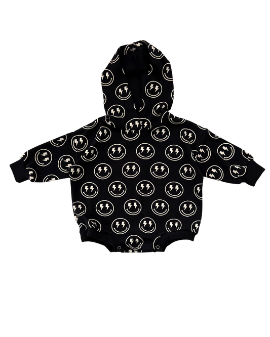 Hooded Bubble Romper  | Electric Smiley