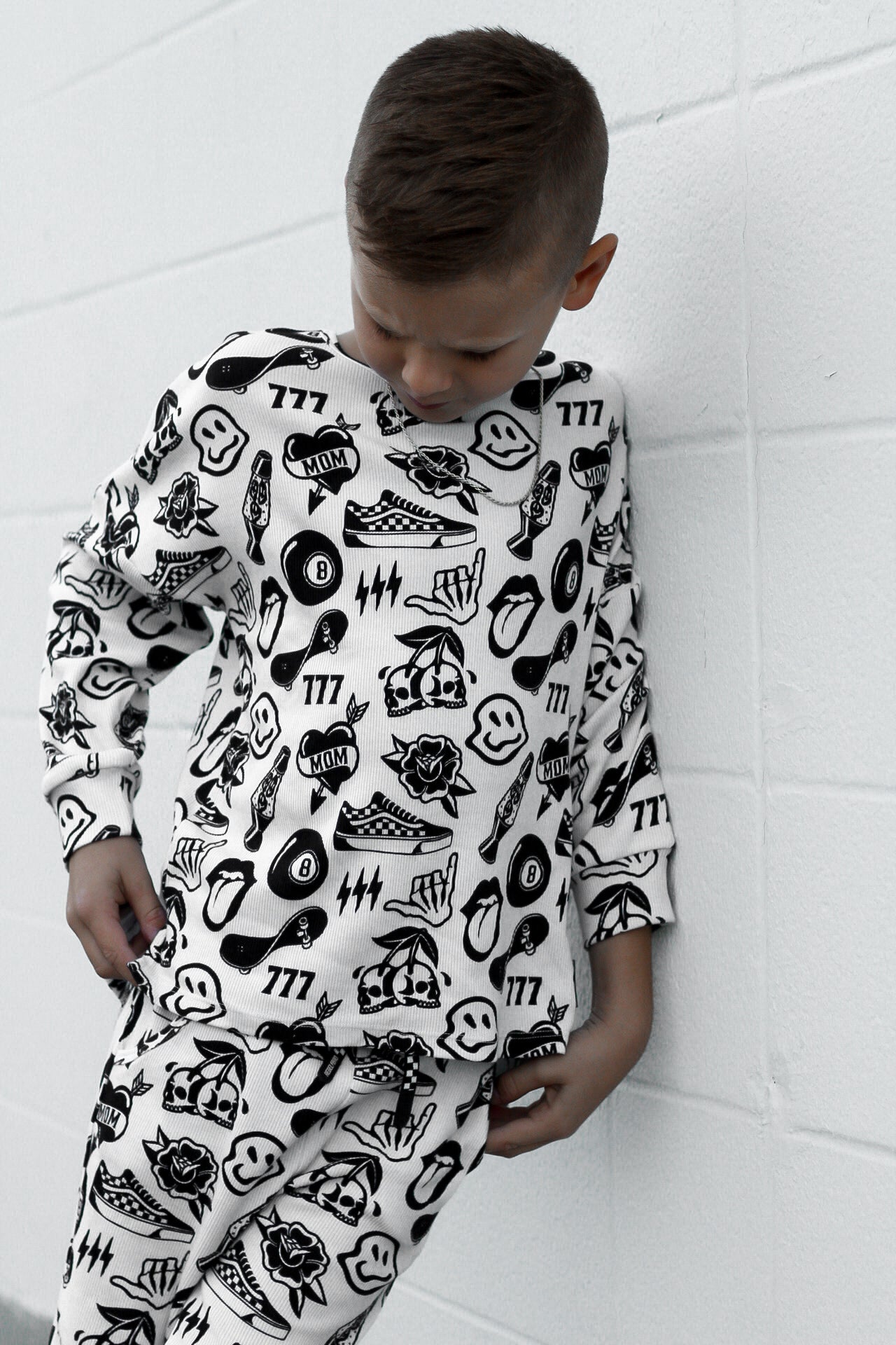 Organic Ribbed Set in Cool Kid