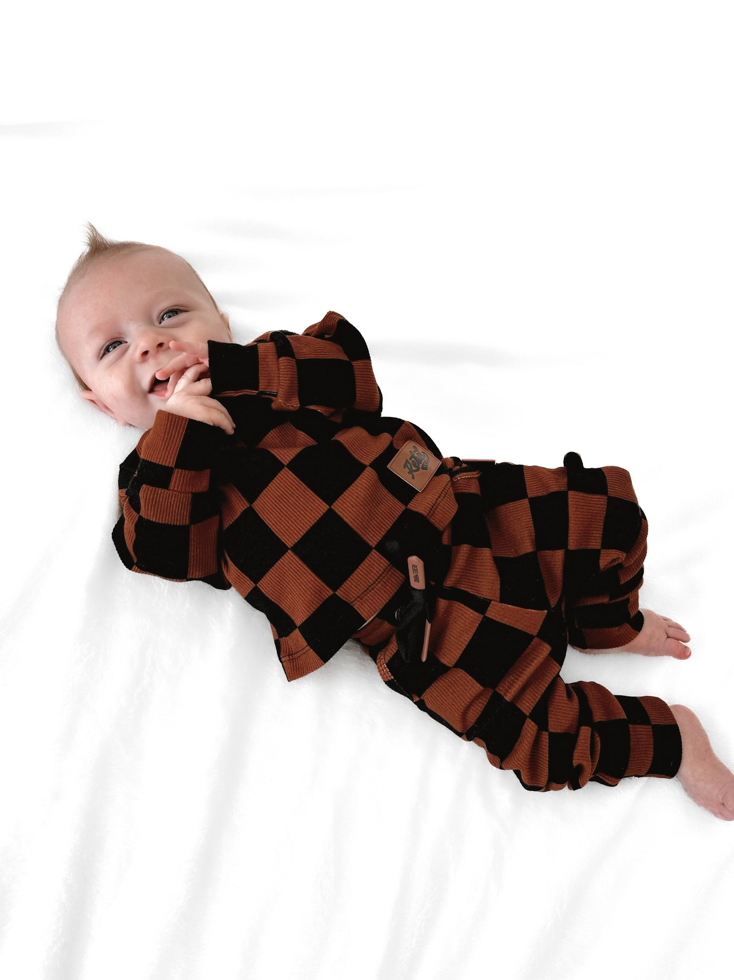 Organic Ribbed Set in Smoke + Spice