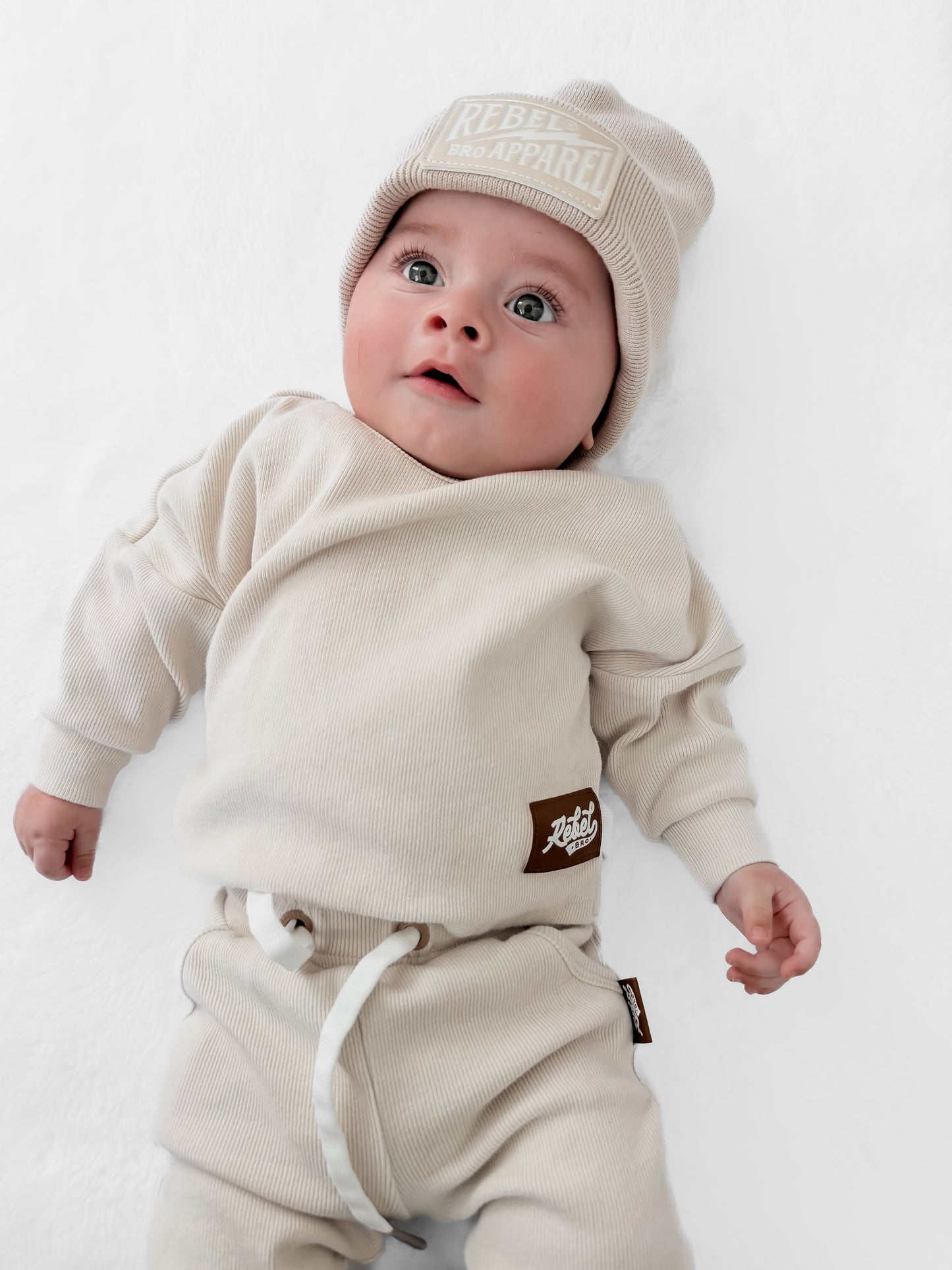 Organic Ribbed Set in Oat