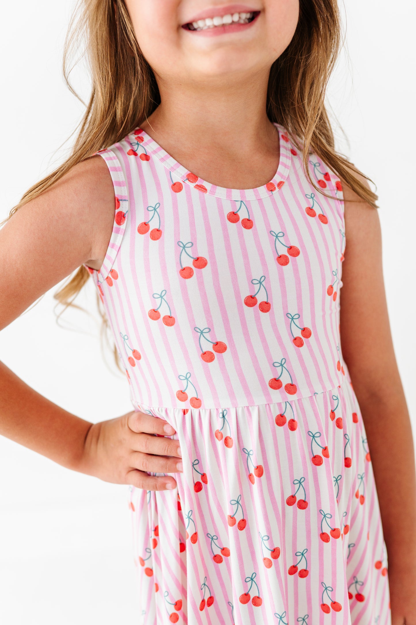 CHERRY STRIPE | BAMBOO DRESS