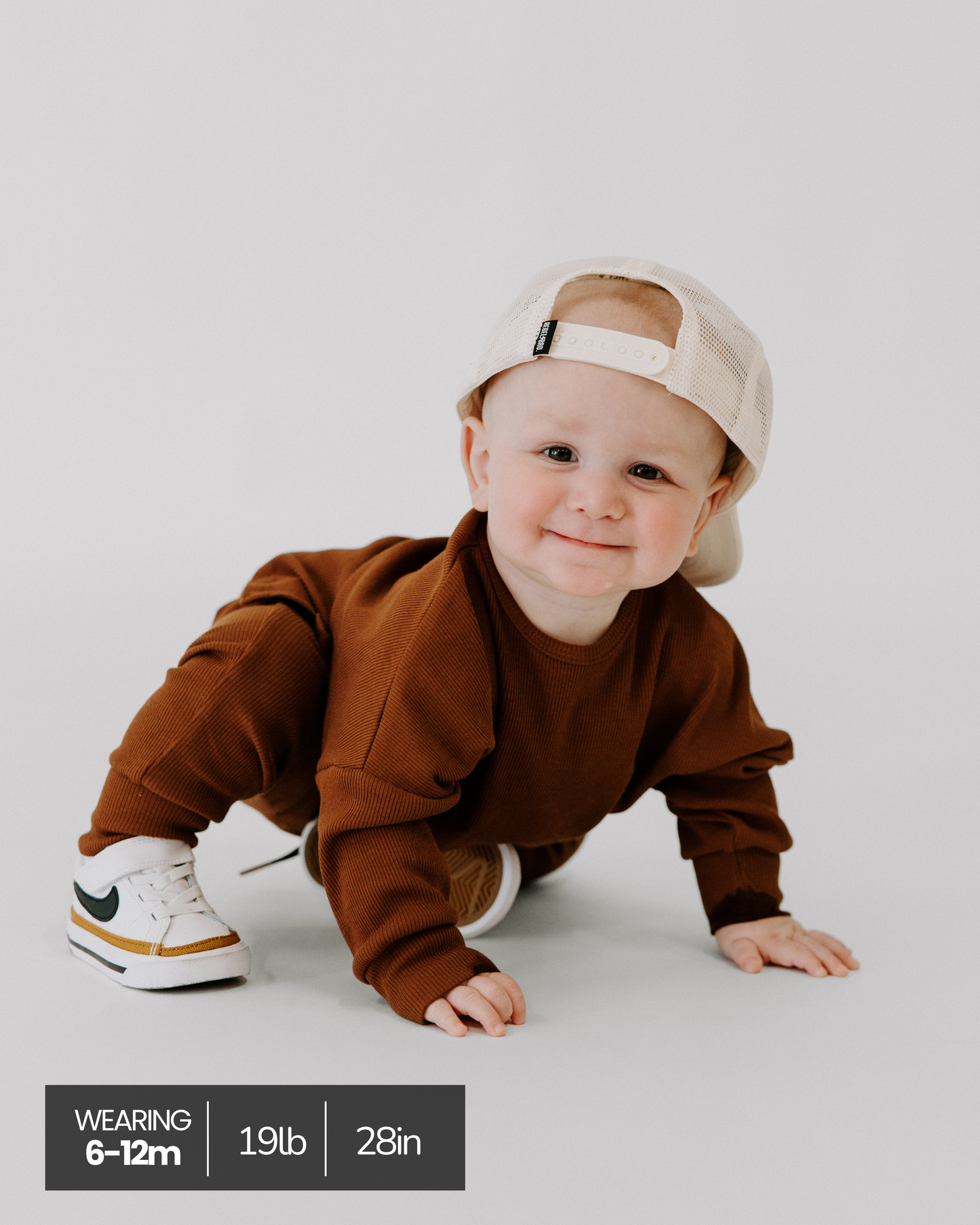 Organic Ribbed Set in Rust