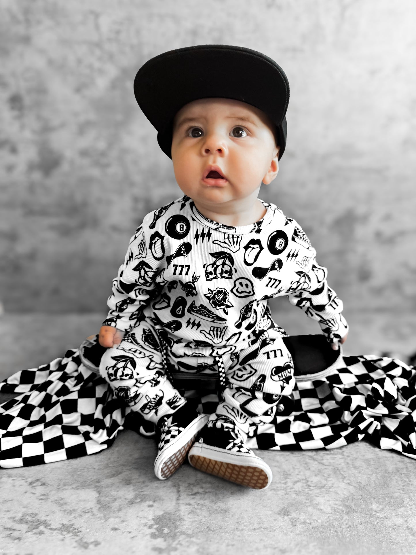 Organic Ribbed Set in Cool Kid