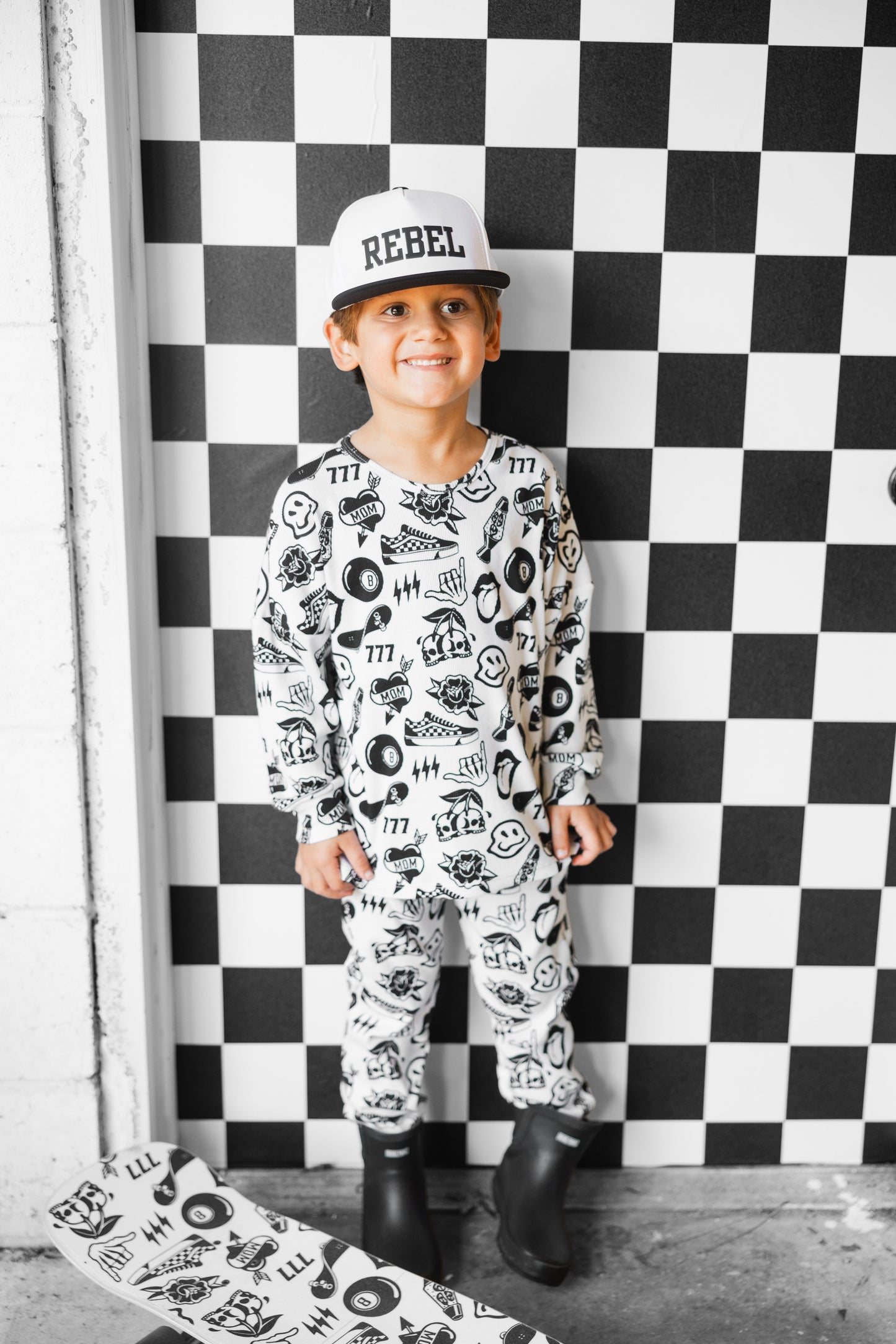 Organic Ribbed Set in Cool Kid