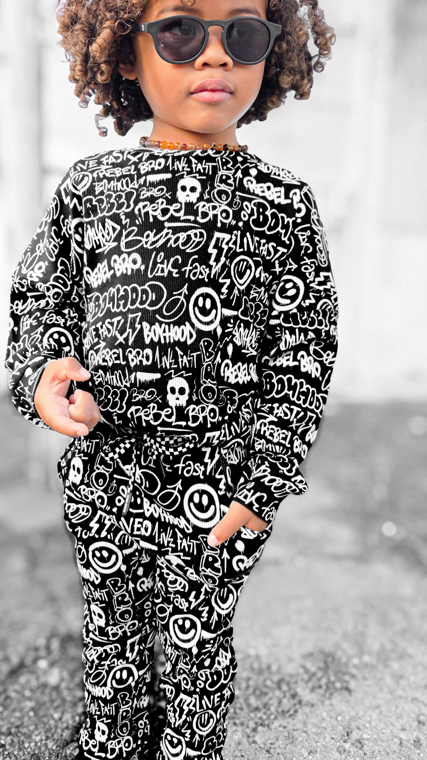 Organic Ribbed Set in Urban Drip [Midnight Edition]