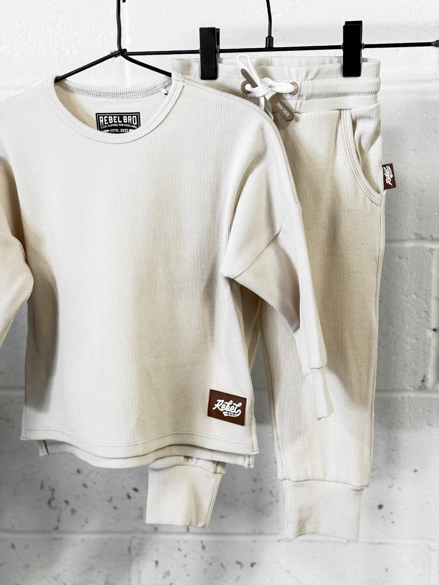 Organic Ribbed Set in Oat