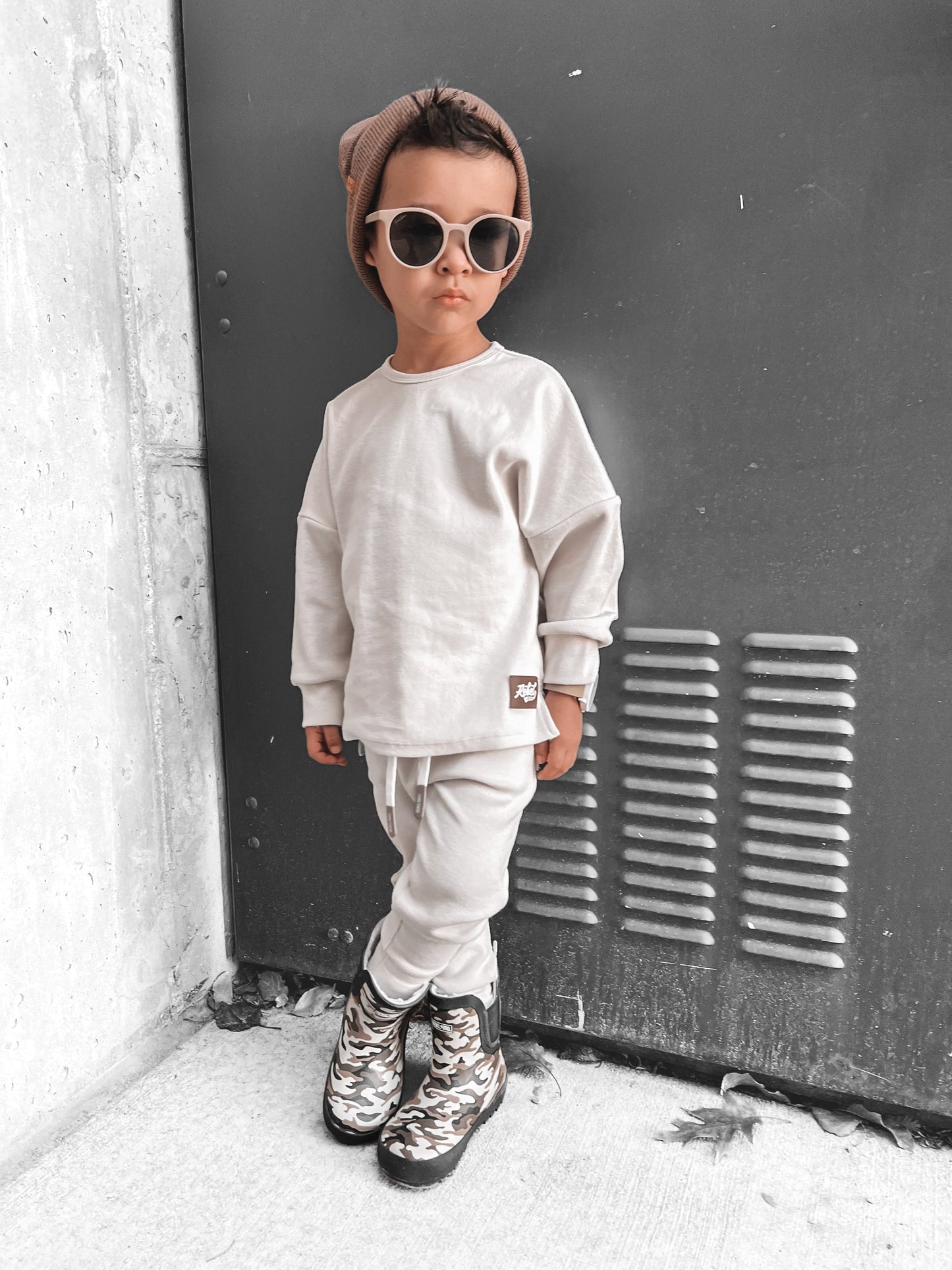 Organic Ribbed Set in Oat