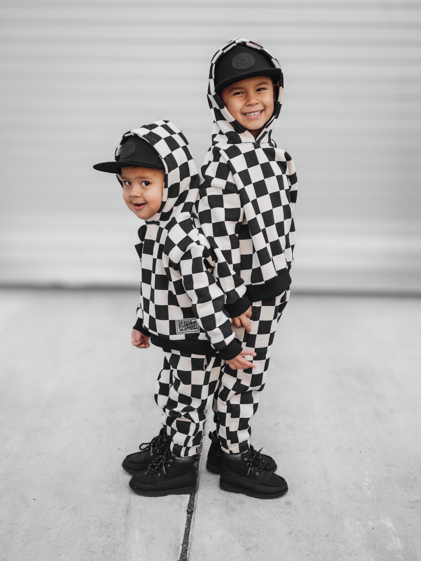 Fleece Hoodie + Sweatpants Set in Venice (Checkered)