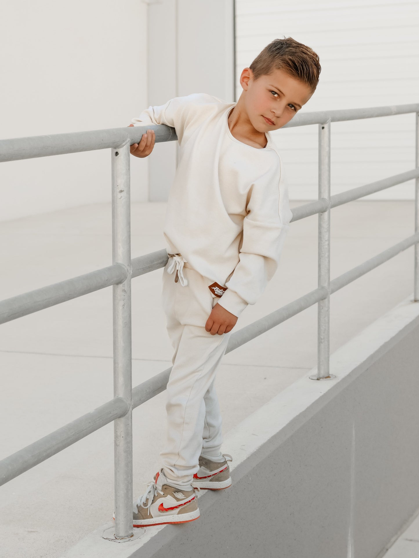 Organic Ribbed Set in Oat