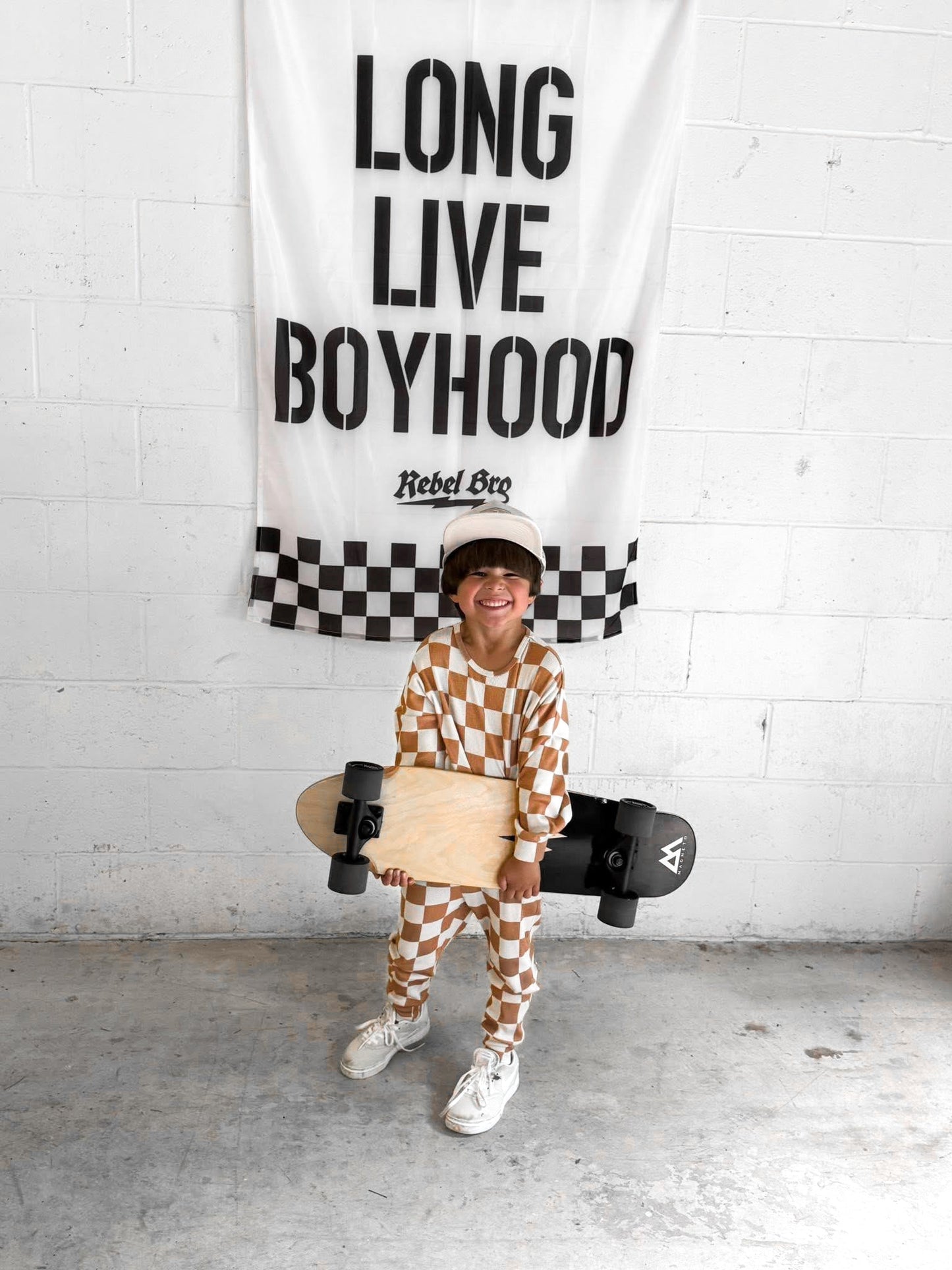 Organic Ribbed Set in Vanilla + Chestnut