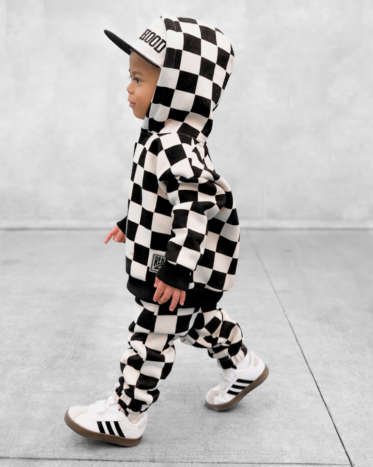 Fleece Hoodie + Sweatpants Set in Venice (Checkered)