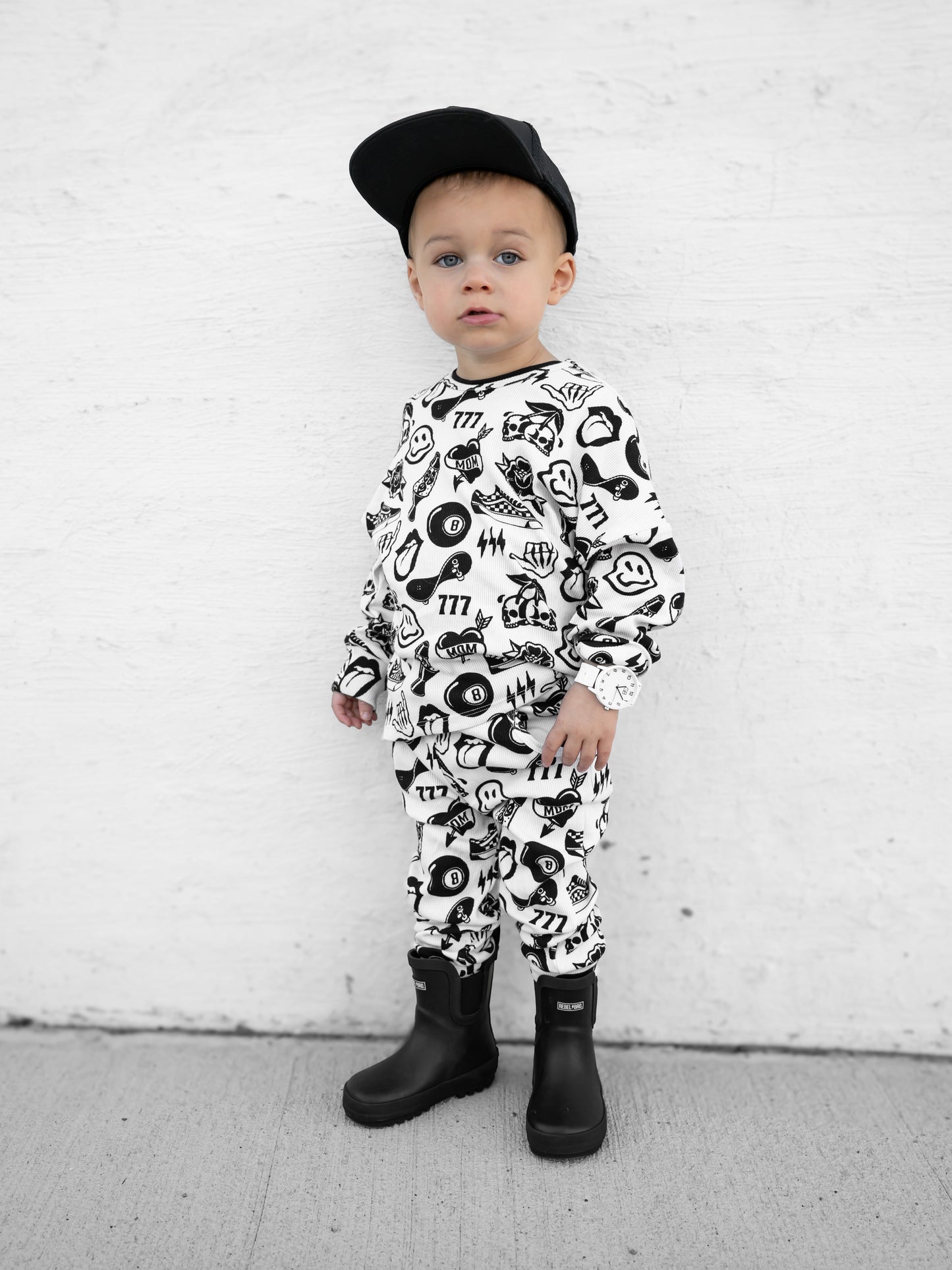 Organic Ribbed Set in Cool Kid