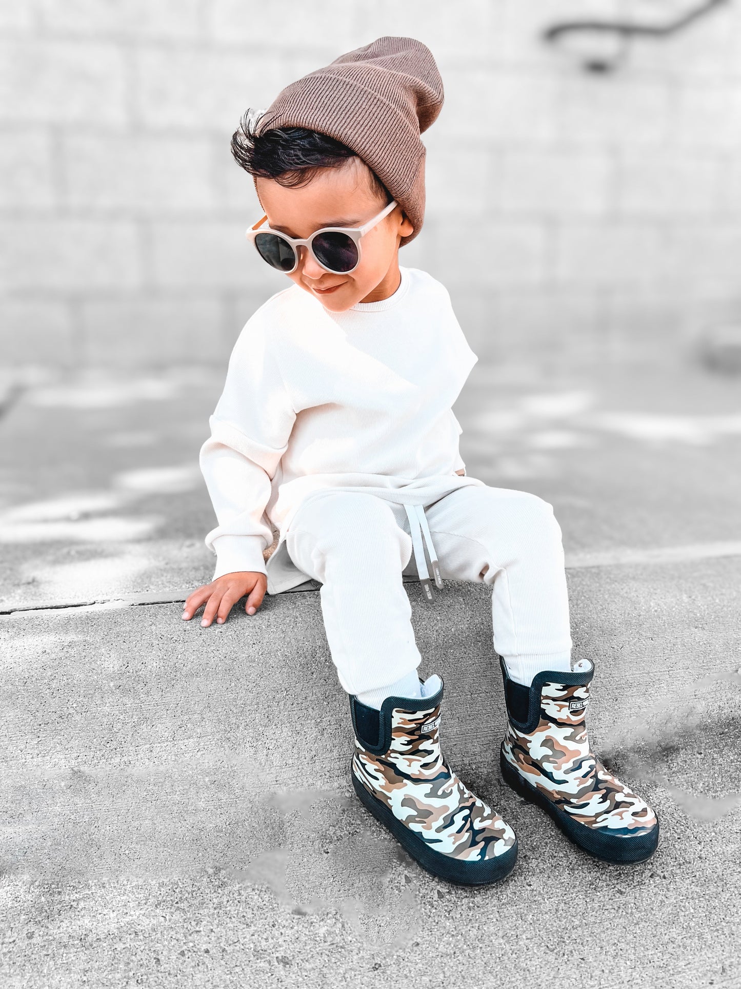 Organic Ribbed Set in Oat