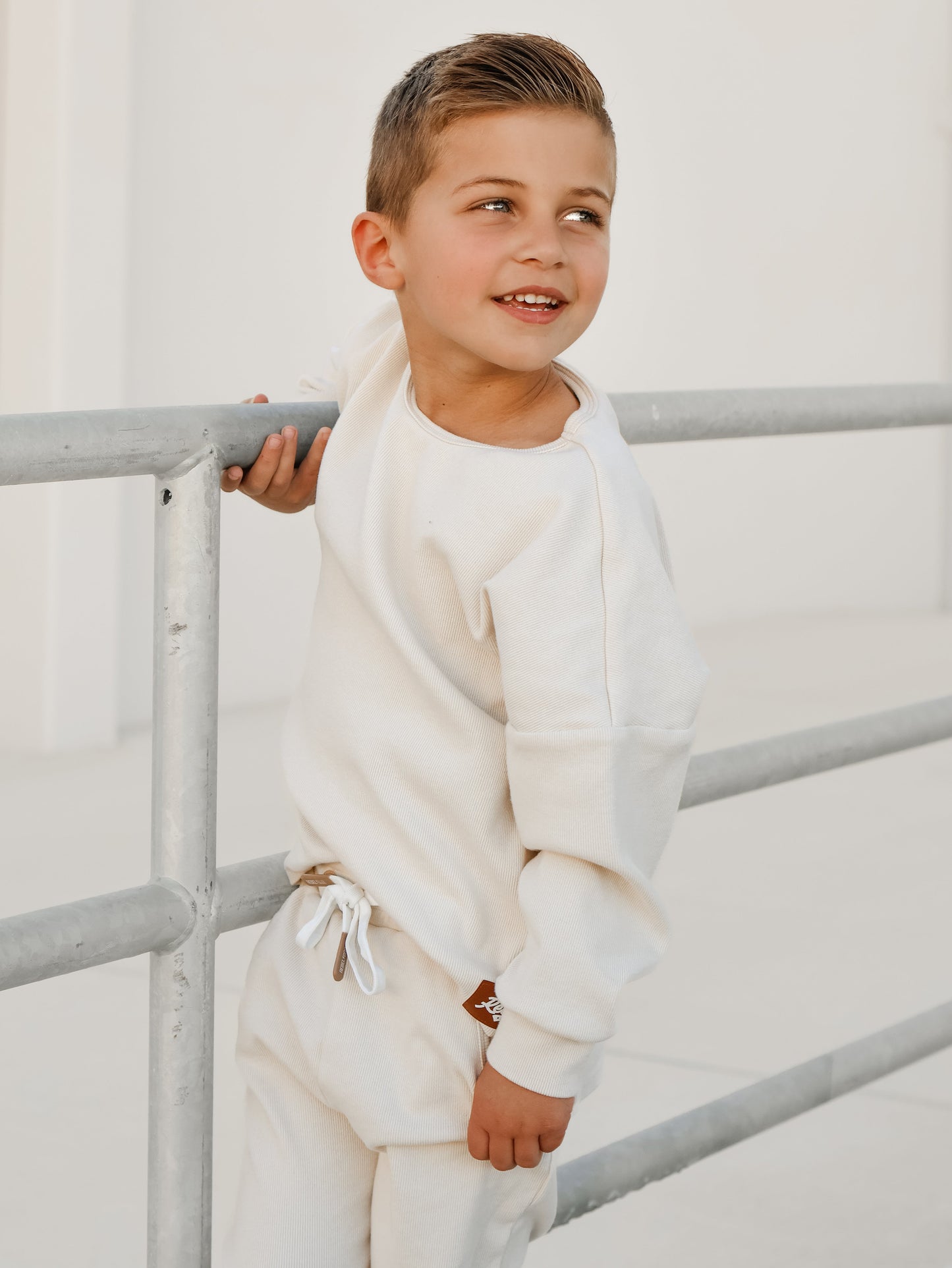 Organic Ribbed Set in Oat