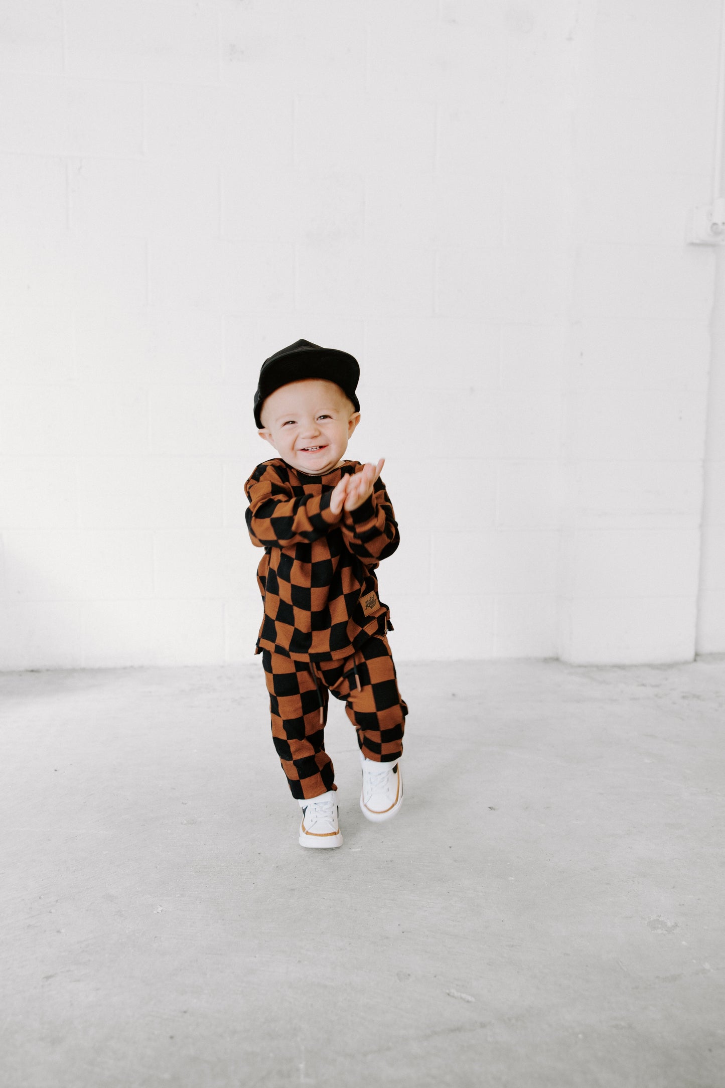 Organic Ribbed Set in Smoke + Spice