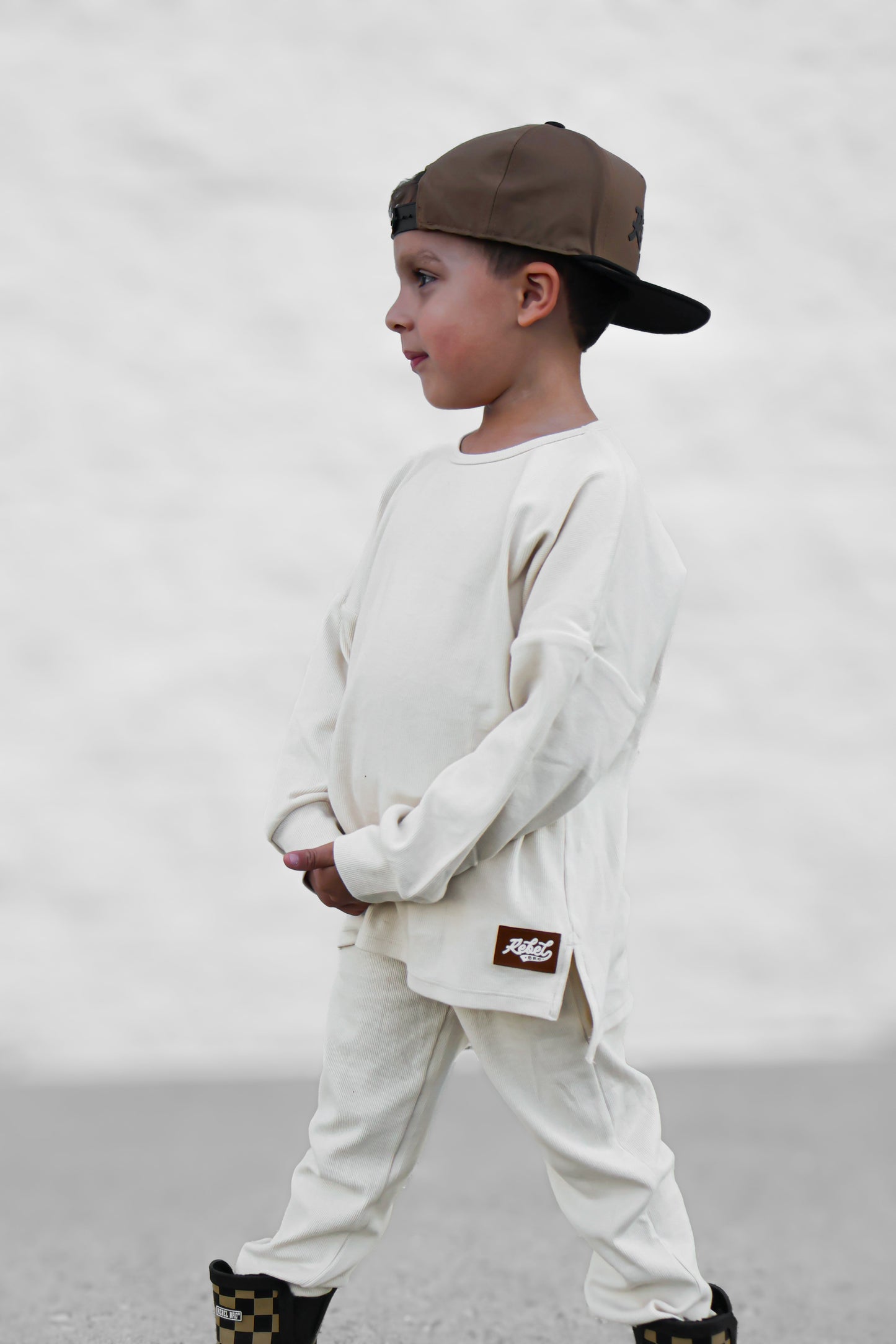 Organic Ribbed Set in Oat