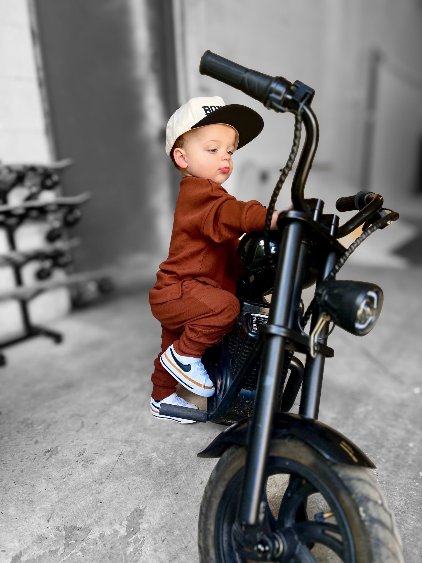 Organic Ribbed Set in Rust