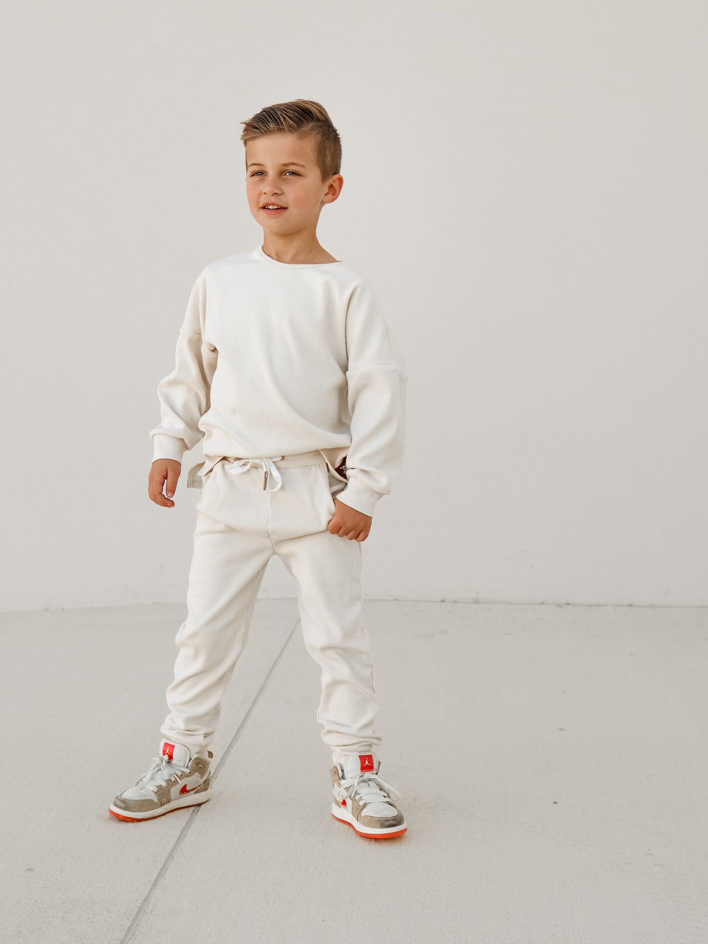 Organic Ribbed Set in Oat