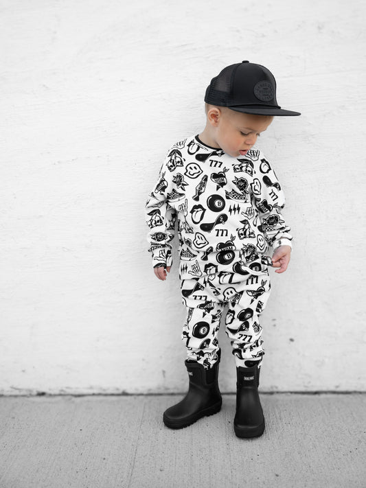 Organic Ribbed Set in Cool Kid