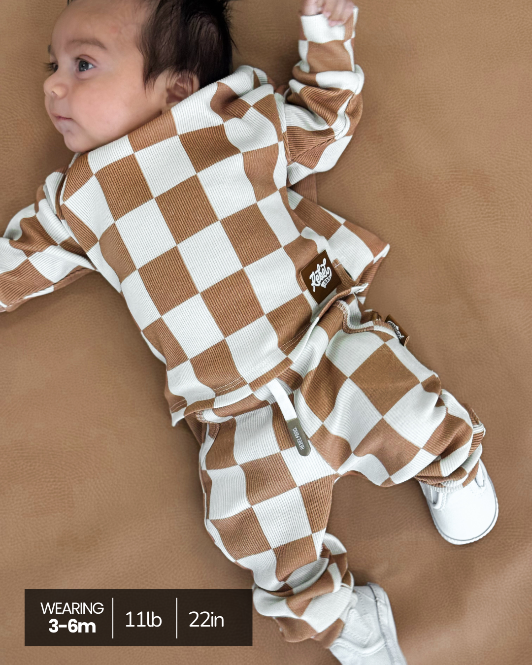 Organic Ribbed Set in Vanilla + Chestnut