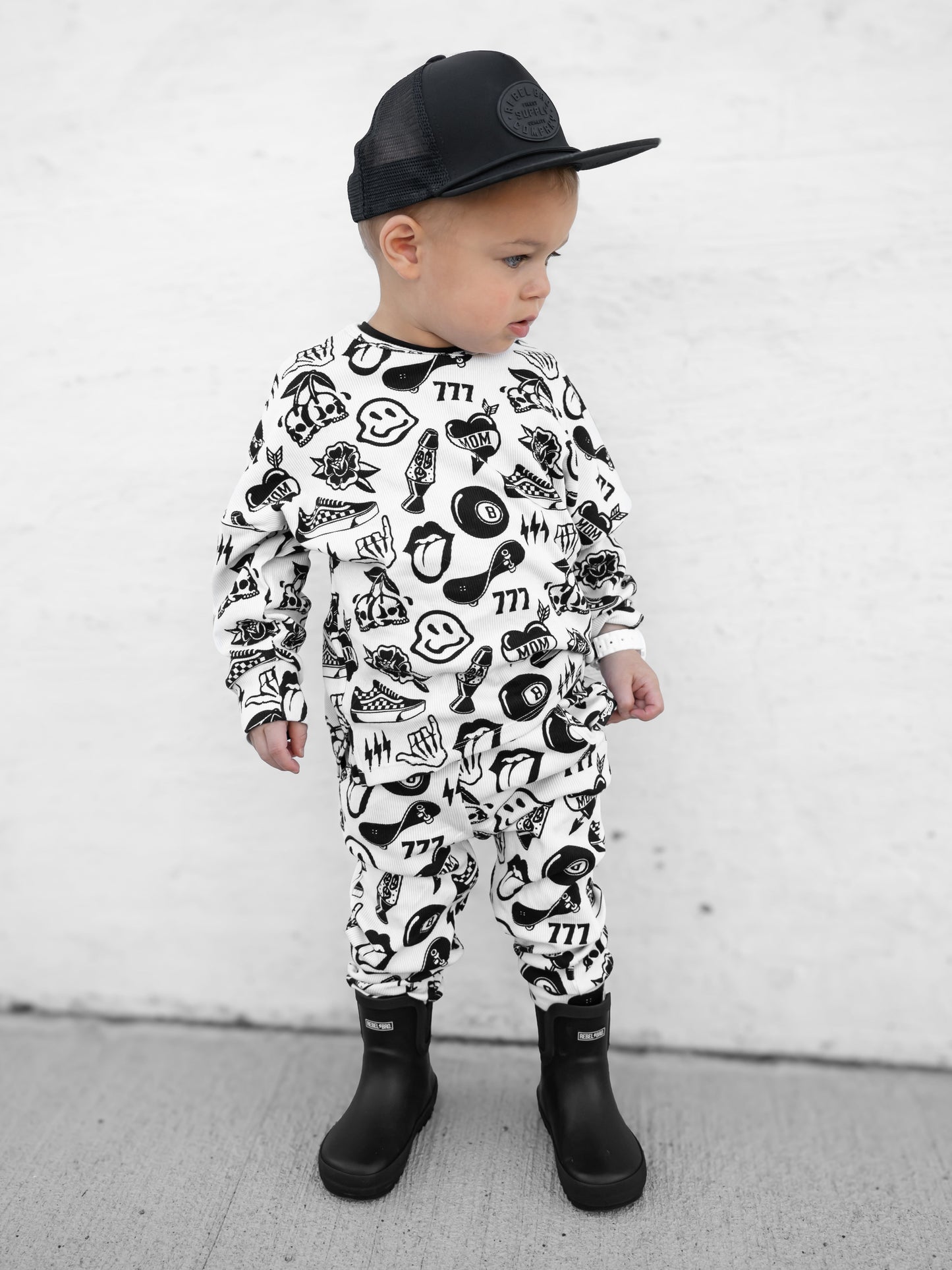 Organic Ribbed Set in Cool Kid