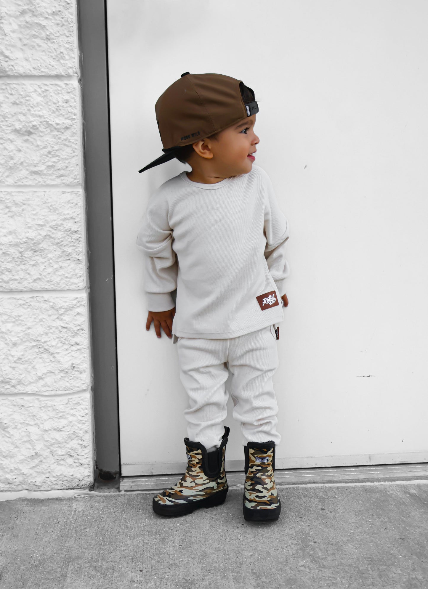 Organic Ribbed Set in Oat