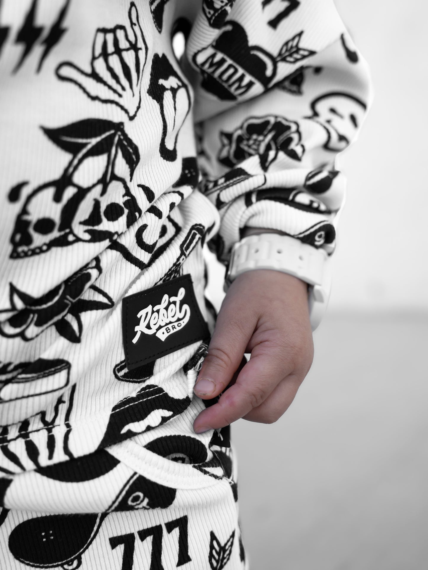 Organic Ribbed Set in Cool Kid