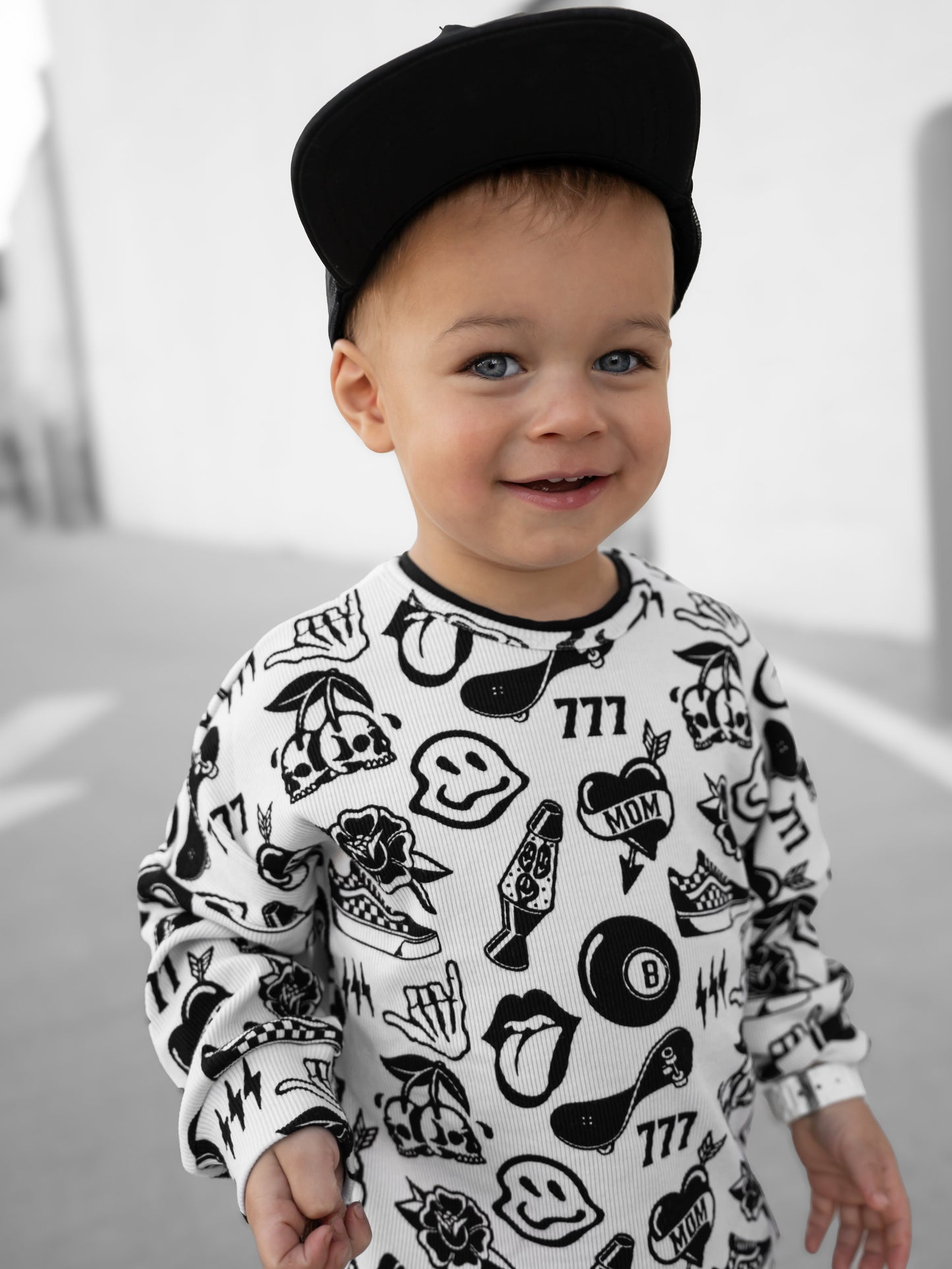 Organic Ribbed Set in Cool Kid