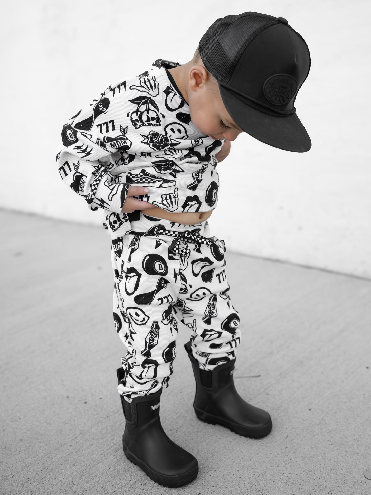 Organic Ribbed Set in Cool Kid