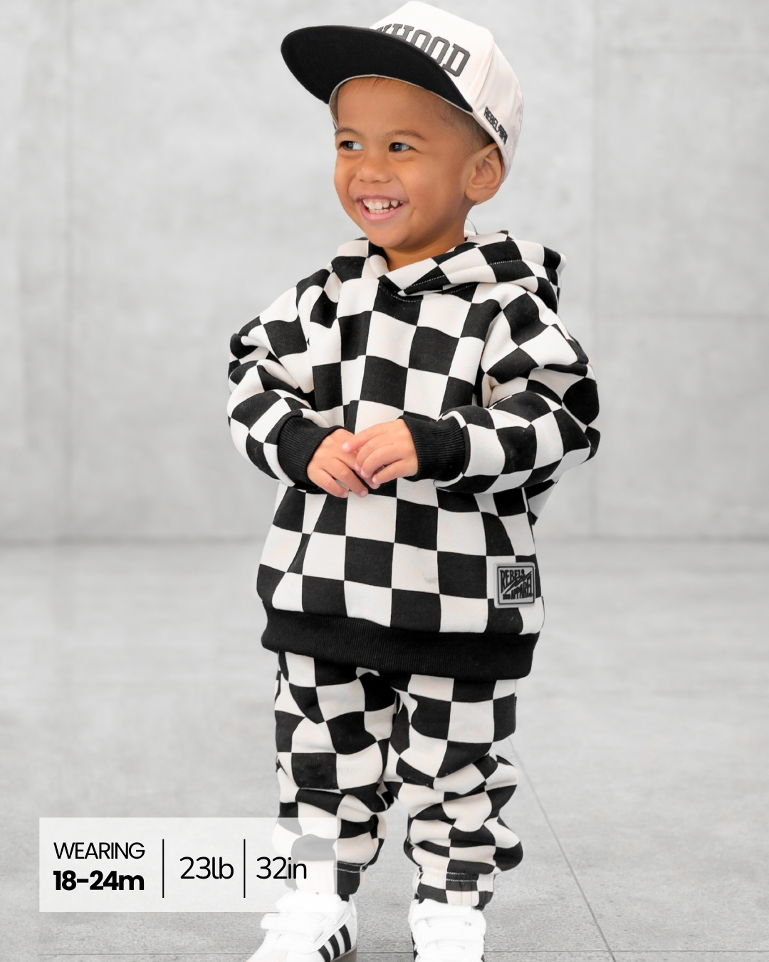 Fleece Hoodie + Sweatpants Set in Venice (Checkered)