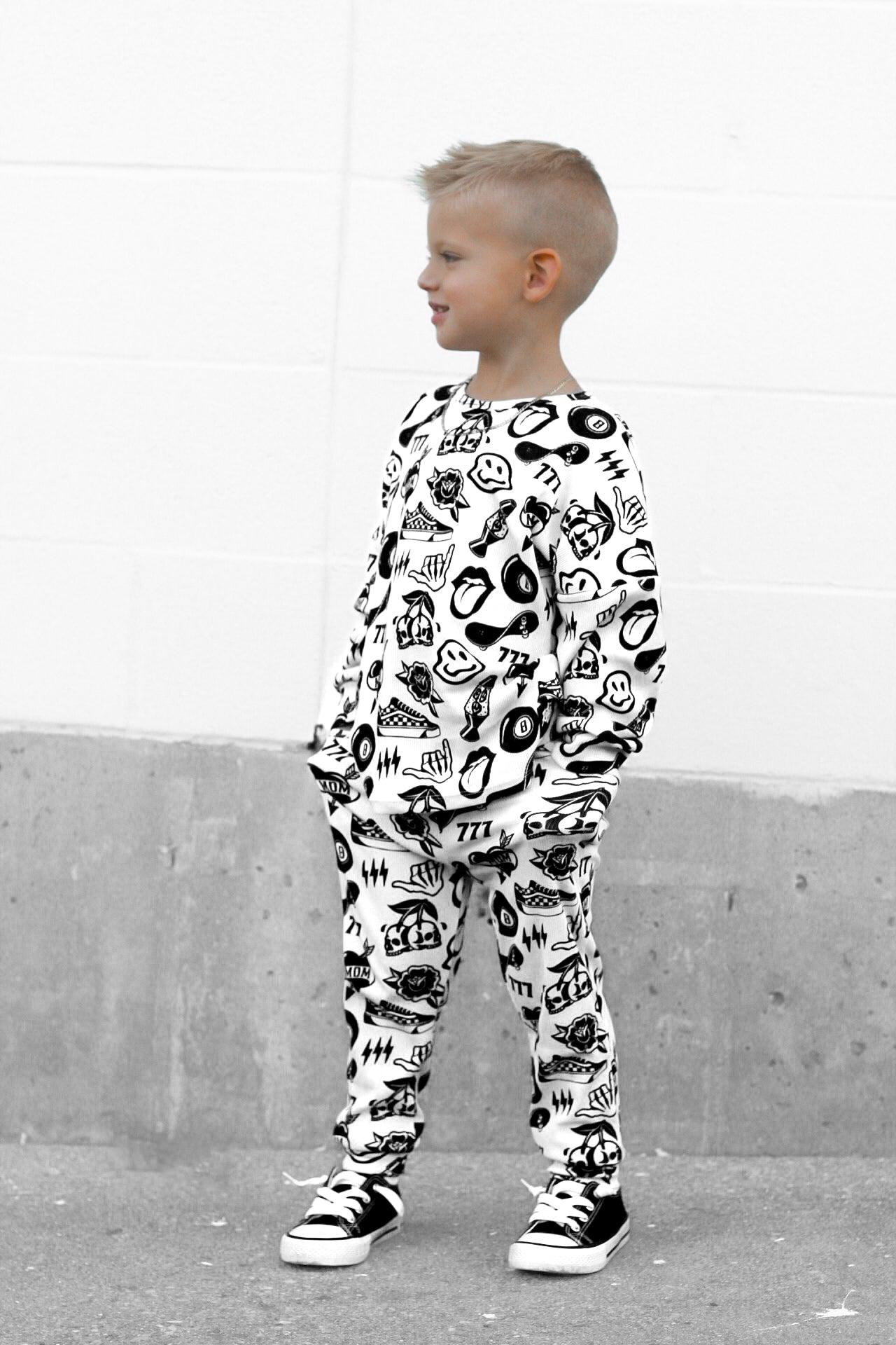 Organic Ribbed Set in Cool Kid