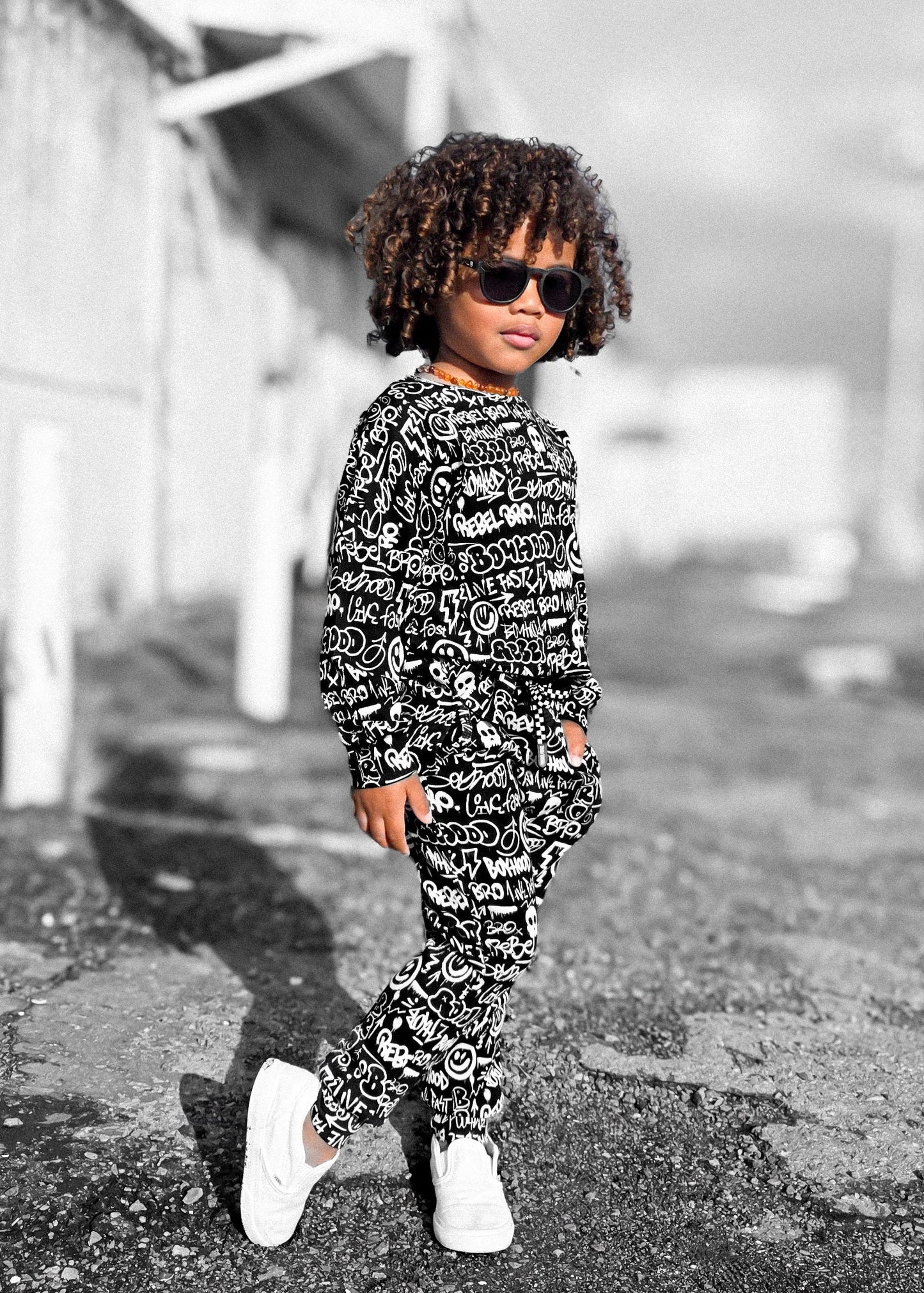 Organic Ribbed Set in Urban Drip [Midnight Edition]