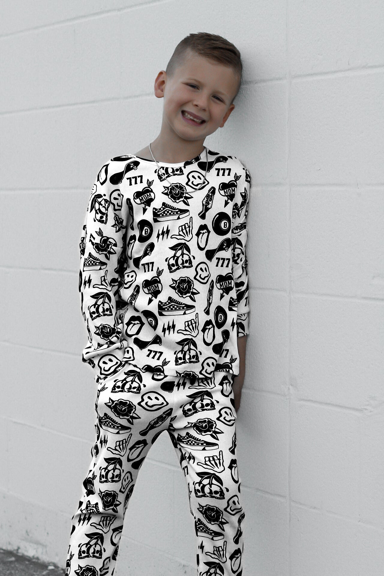 Organic Ribbed Set in Cool Kid