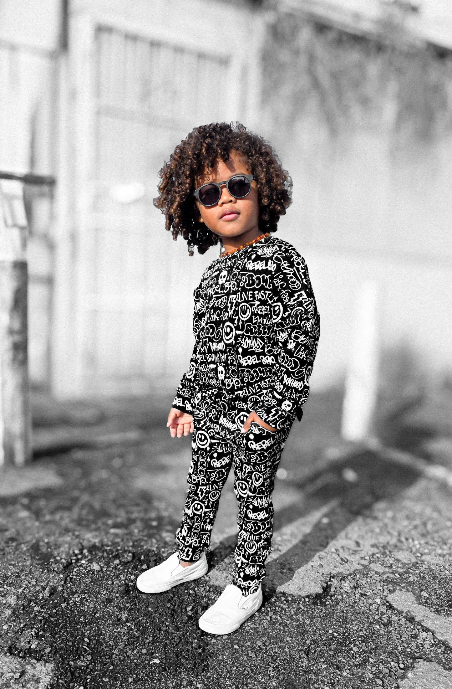 Organic Ribbed Set in Urban Drip [Midnight Edition]