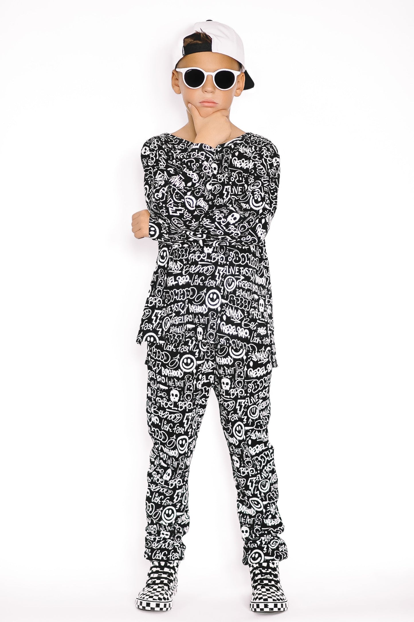 Organic Ribbed Set in Urban Drip [Midnight Edition]