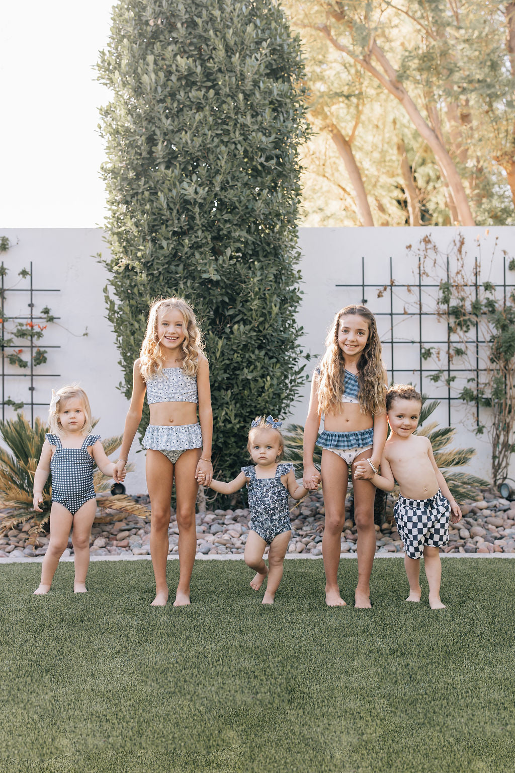 Wavy Checkered Swim Shorts