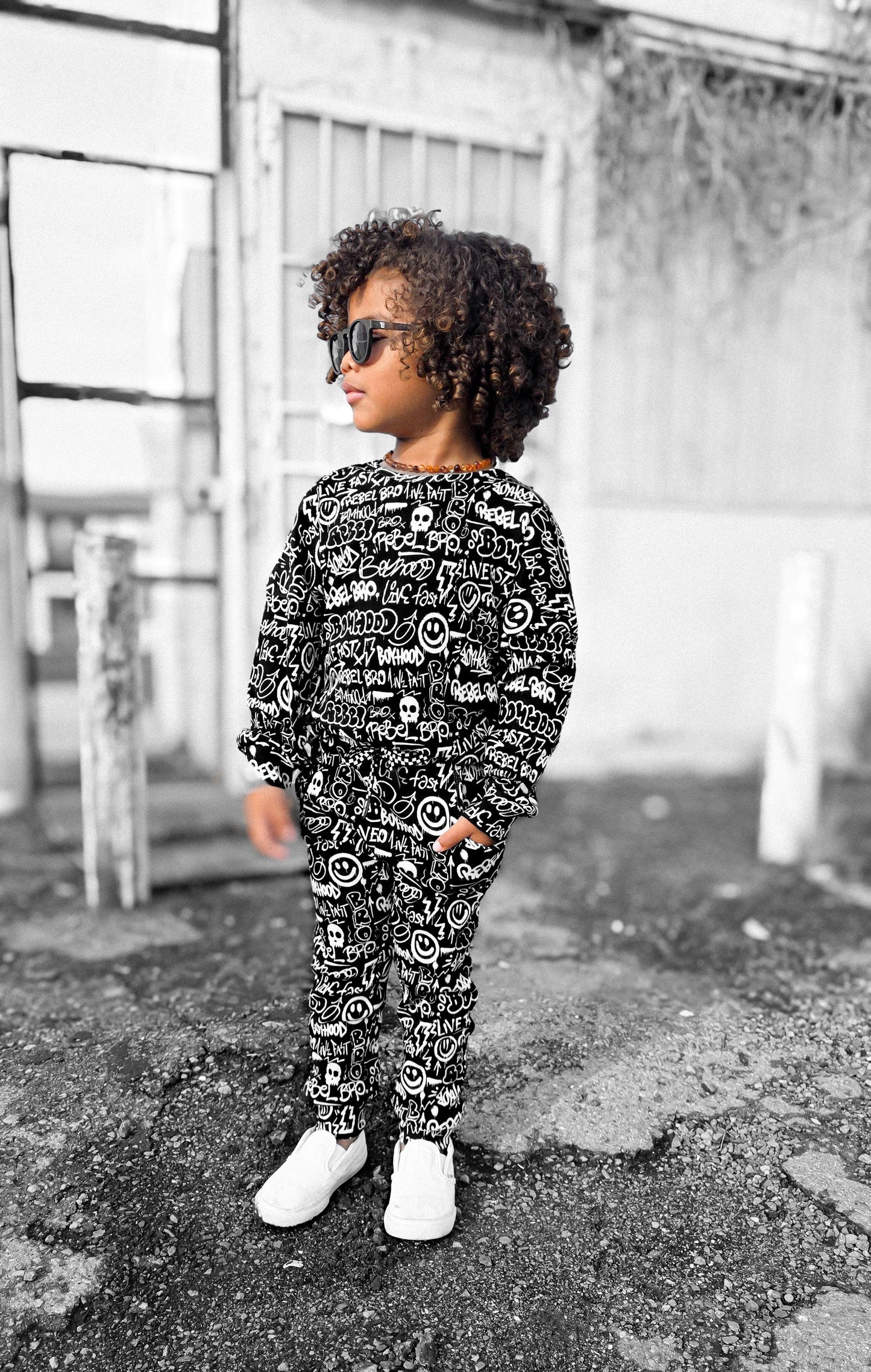 Organic Ribbed Set in Urban Drip [Midnight Edition]