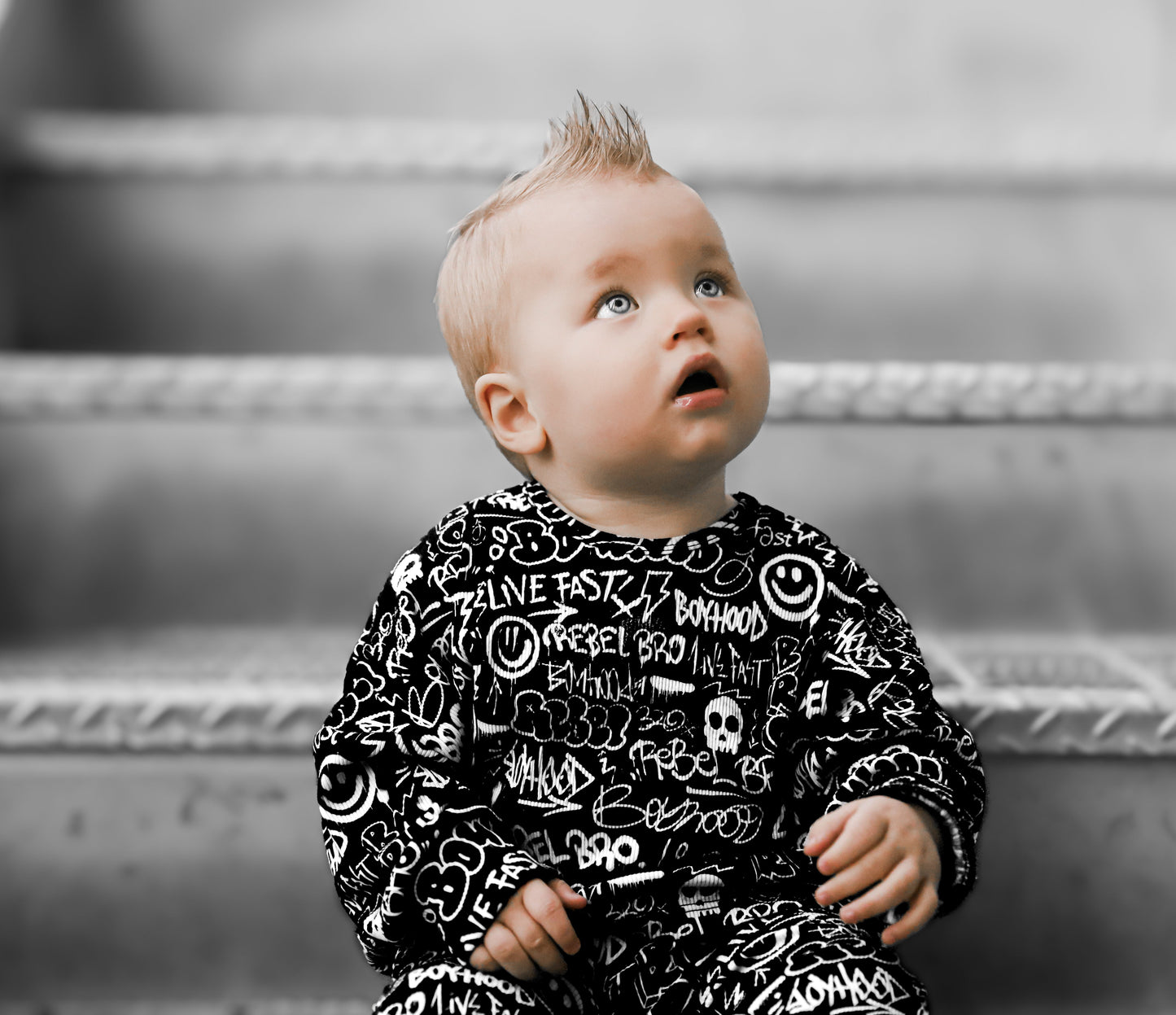 Organic Ribbed Set in Urban Drip [Midnight Edition]