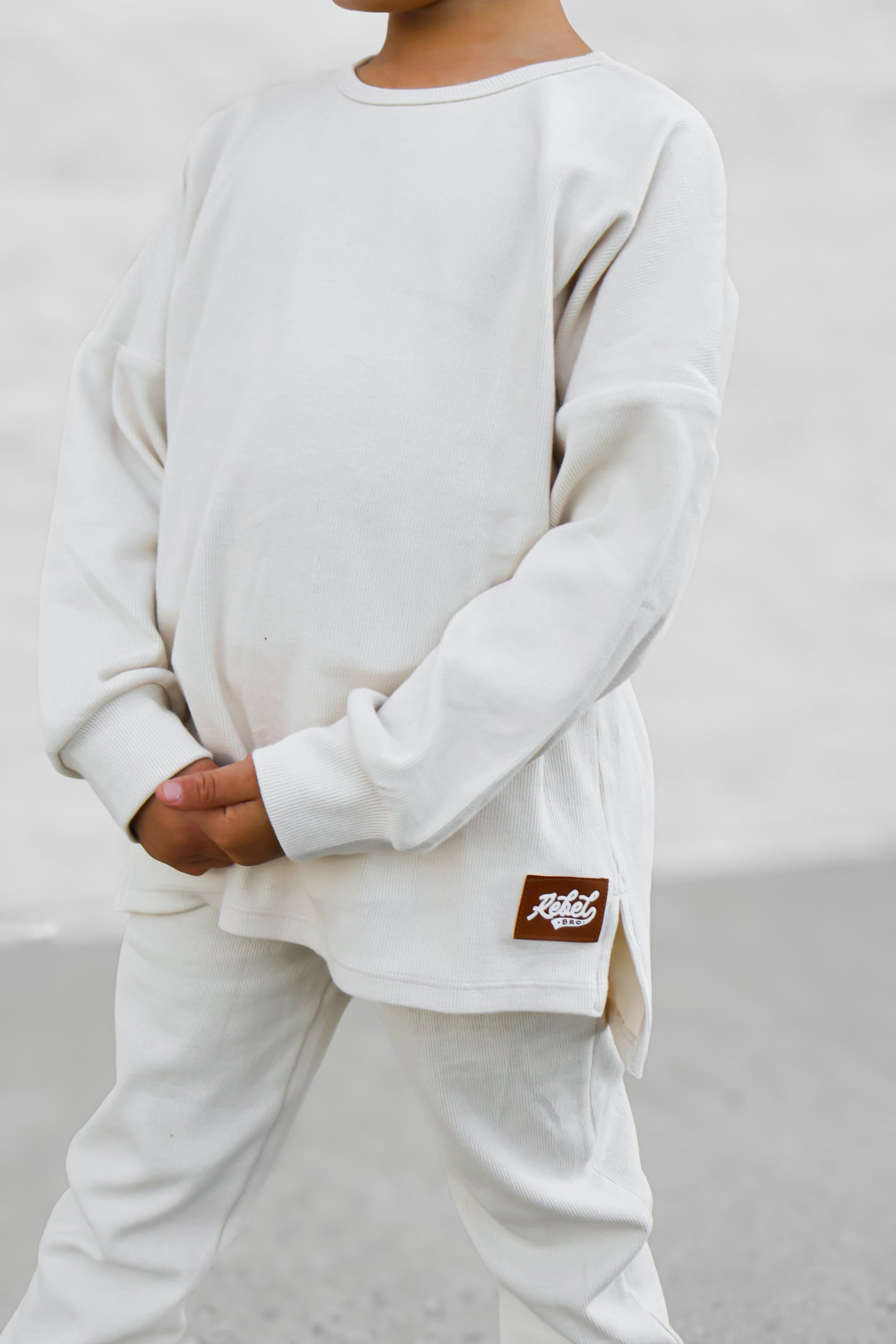 Organic Ribbed Set in Oat