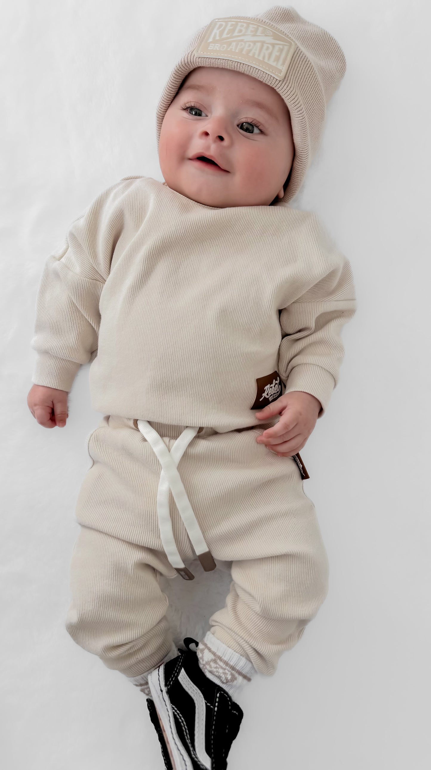 Organic Ribbed Set in Oat