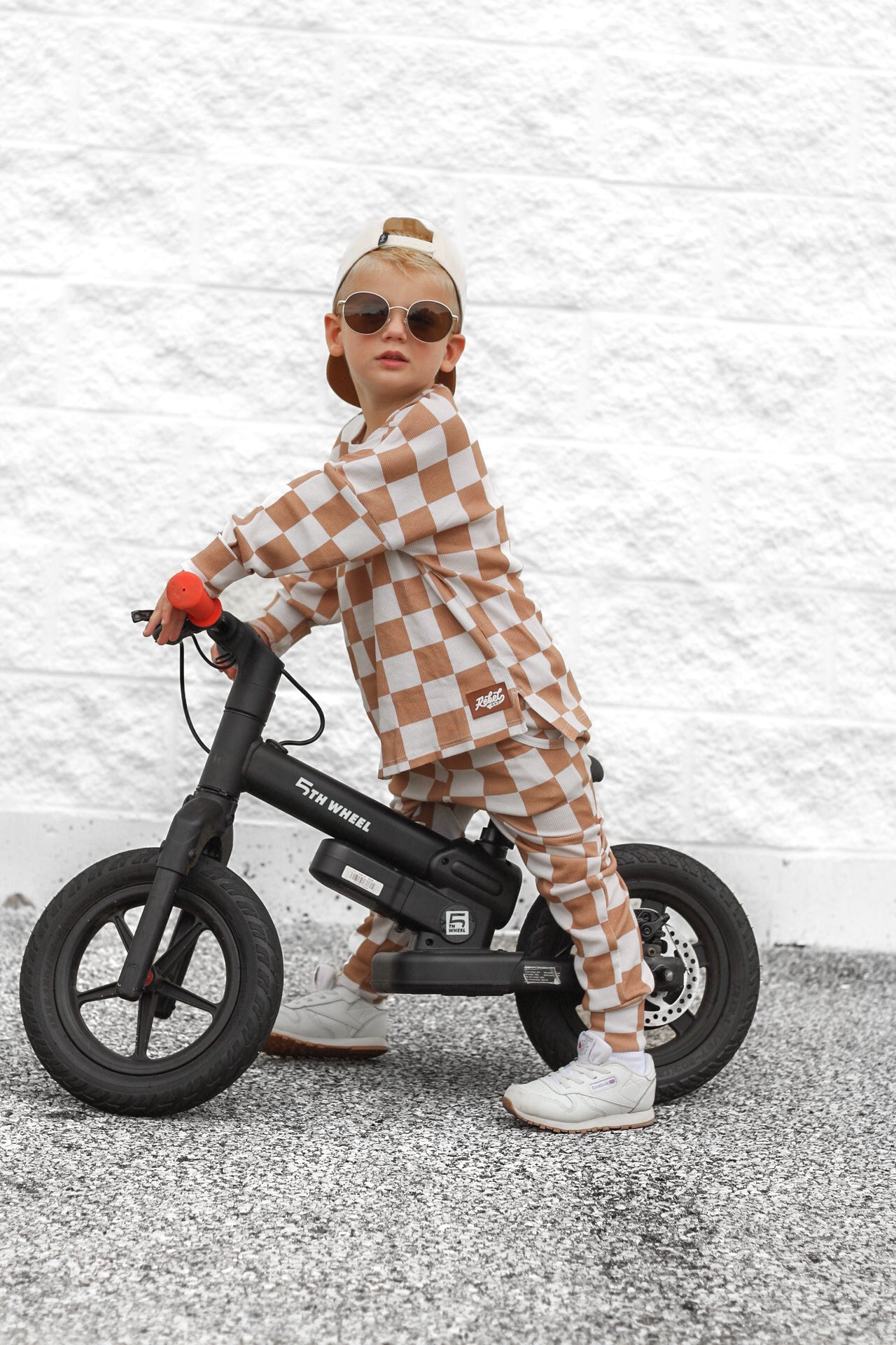 Organic Ribbed Set in Vanilla + Chestnut